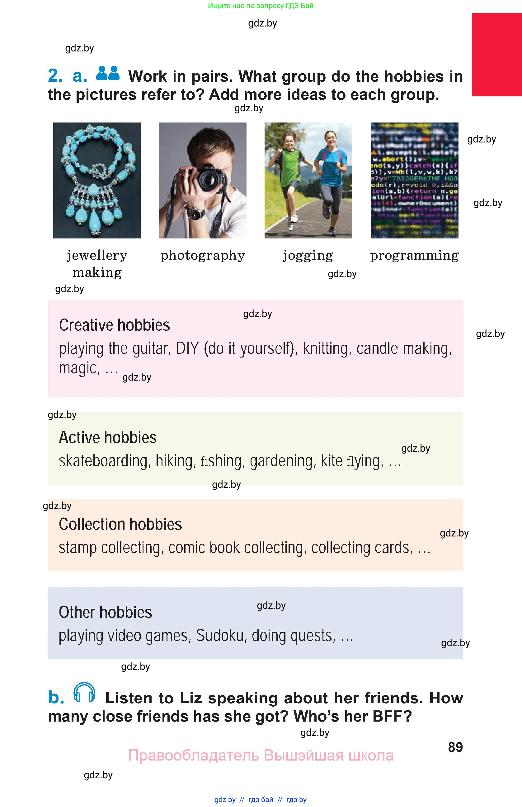 Английский язык (english), 7 класс Учебник (Student's book), авторы: Юхнель Наталья Валентиновна, Демченко Наталья Валентиновна, Наумова Елена Георгиевна, Романчук Вероника Романовна, издательство Вышэйшая школа, Минск, 2023, страница 89