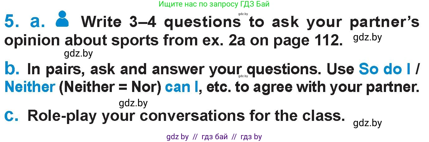 Английский язык (english), 7 класс Учебник (Student's book), авторы: Юхнель Наталья Валентиновна, Демченко Наталья Валентиновна, Наумова Елена Георгиевна, Романчук Вероника Романовна, издательство Вышэйшая школа, Минск, 2023, страница 114, номер 5, Условие