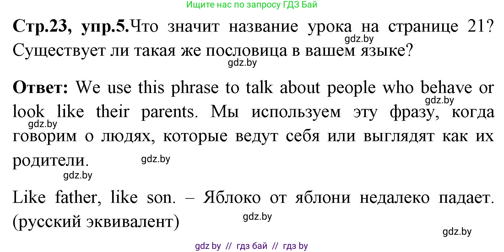 Английский язык (english), 7 класс Учебник (Student's book), авторы: Юхнель Наталья Валентиновна, Демченко Наталья Валентиновна, Наумова Елена Георгиевна, Романчук Вероника Романовна, издательство Вышэйшая школа, Минск, 2023, страница 23, номер 5, Решение