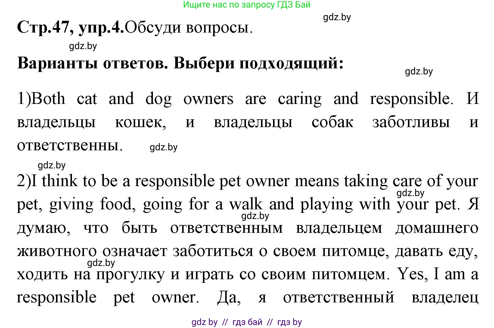 Английский язык (english), 7 класс Учебник (Student's book), авторы: Юхнель Наталья Валентиновна, Демченко Наталья Валентиновна, Наумова Елена Георгиевна, Романчук Вероника Романовна, издательство Вышэйшая школа, Минск, 2023, страница 47, номер 4, Решение