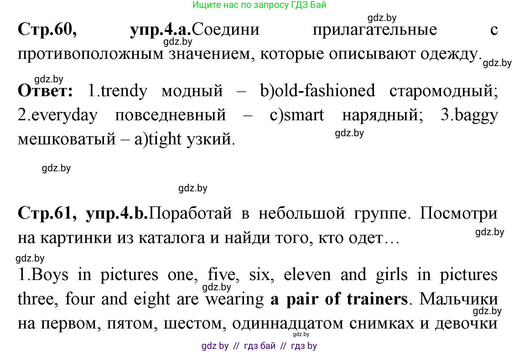 Английский язык (english), 7 класс Учебник (Student's book), авторы: Юхнель Наталья Валентиновна, Демченко Наталья Валентиновна, Наумова Елена Георгиевна, Романчук Вероника Романовна, издательство Вышэйшая школа, Минск, 2023, страница 60, номер 4, Решение