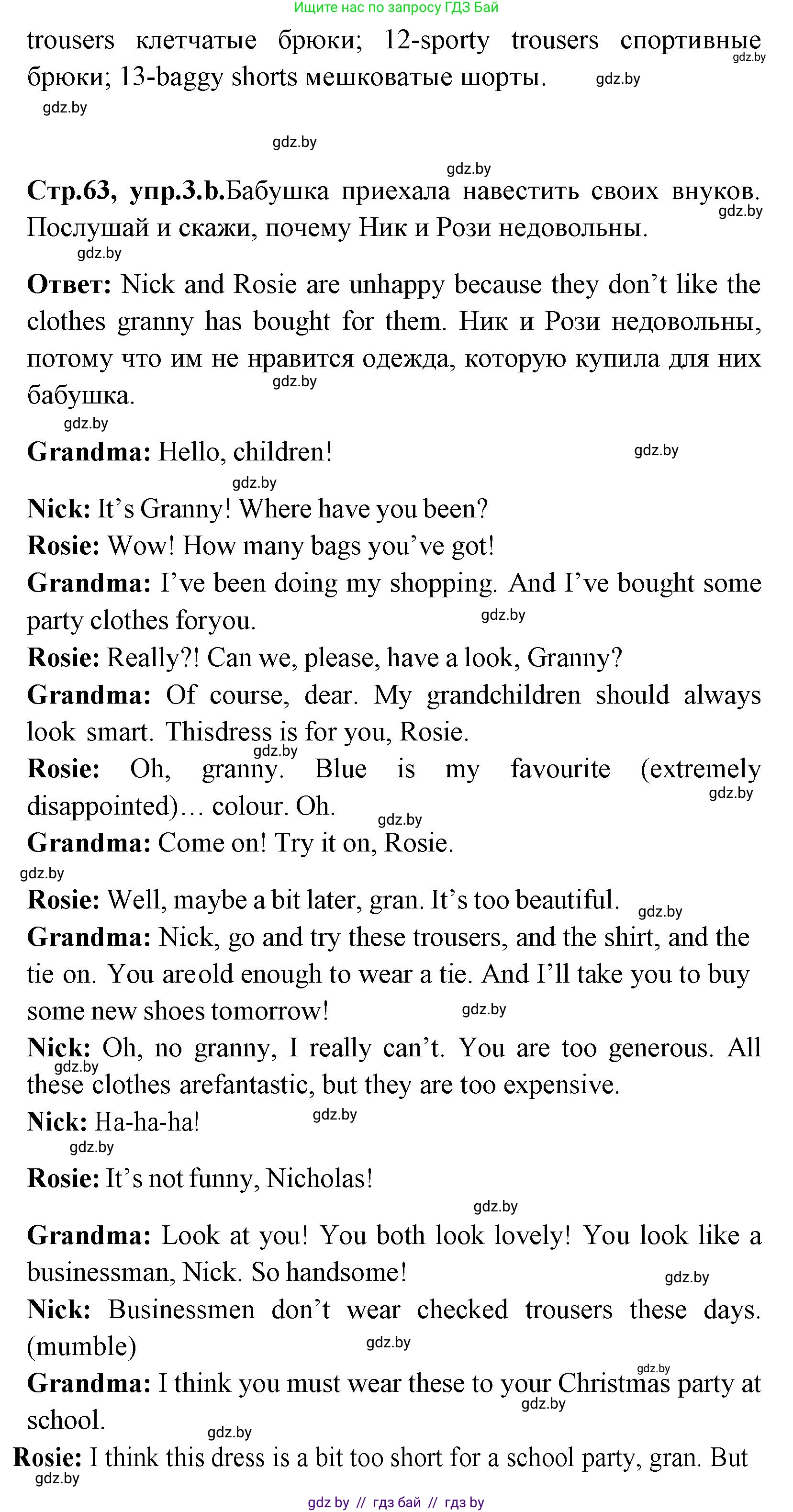 Английский язык (english), 7 класс Учебник (Student's book), авторы: Юхнель Наталья Валентиновна, Демченко Наталья Валентиновна, Наумова Елена Георгиевна, Романчук Вероника Романовна, издательство Вышэйшая школа, Минск, 2023, страница 63, номер 3, Решение (продолжение 2)