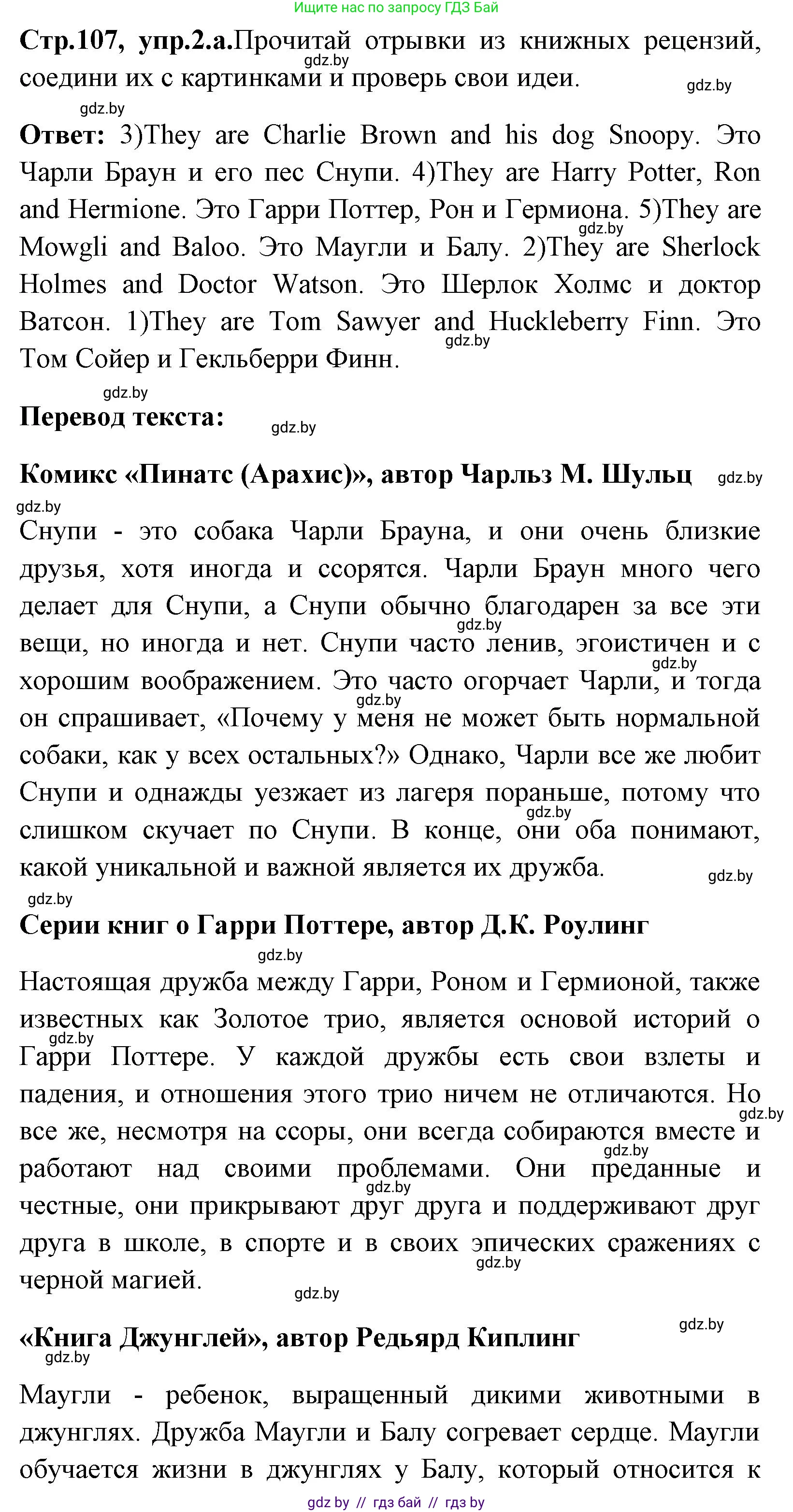 Английский язык (english), 7 класс Учебник (Student's book), авторы: Юхнель Наталья Валентиновна, Демченко Наталья Валентиновна, Наумова Елена Георгиевна, Романчук Вероника Романовна, издательство Вышэйшая школа, Минск, 2023, страница 107, номер 2, Решение