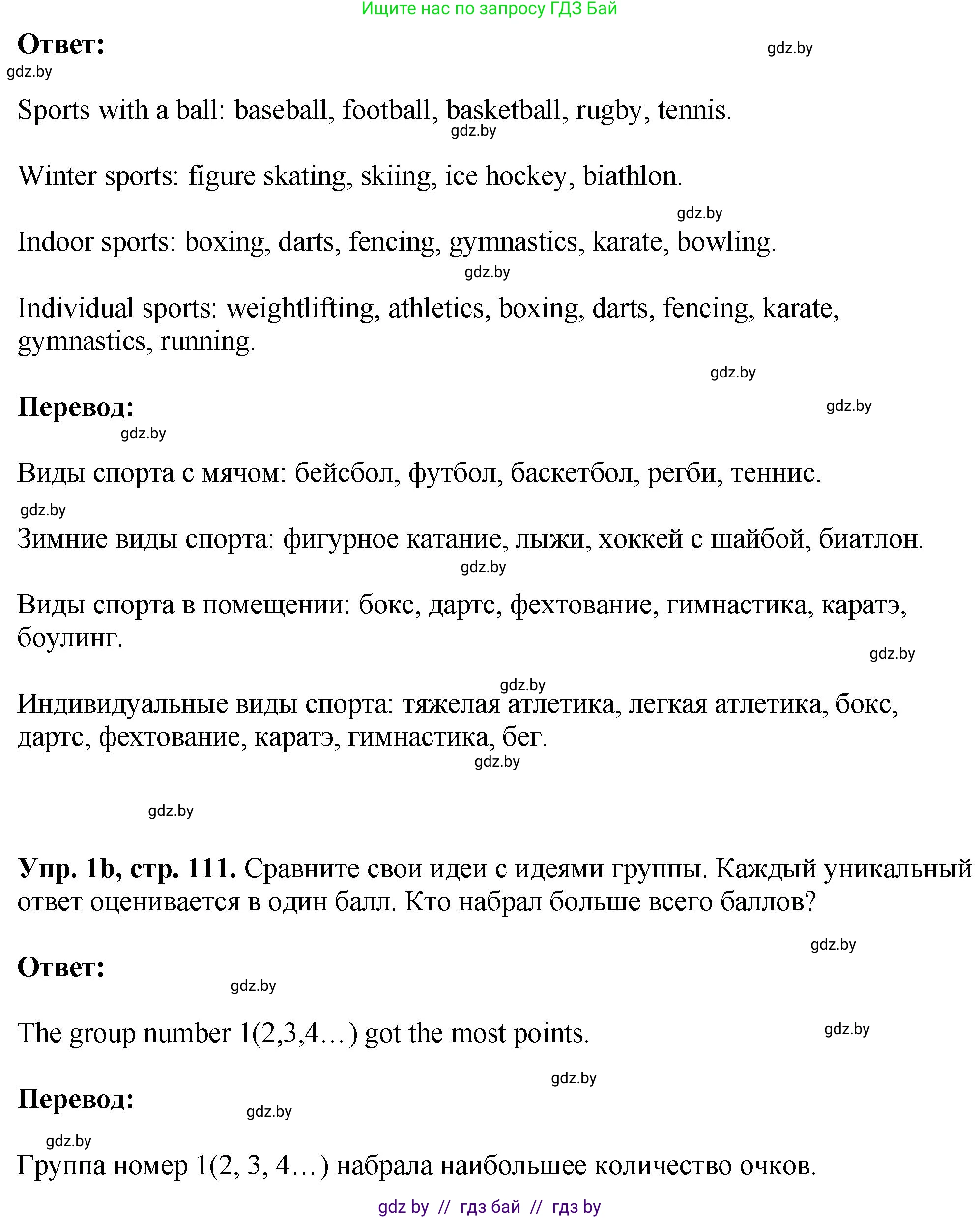 Английский язык (english), 7 класс Учебник (Student's book), авторы: Юхнель Наталья Валентиновна, Демченко Наталья Валентиновна, Наумова Елена Георгиевна, Романчук Вероника Романовна, издательство Вышэйшая школа, Минск, 2023, страница 111, номер 1, Решение (продолжение 2)