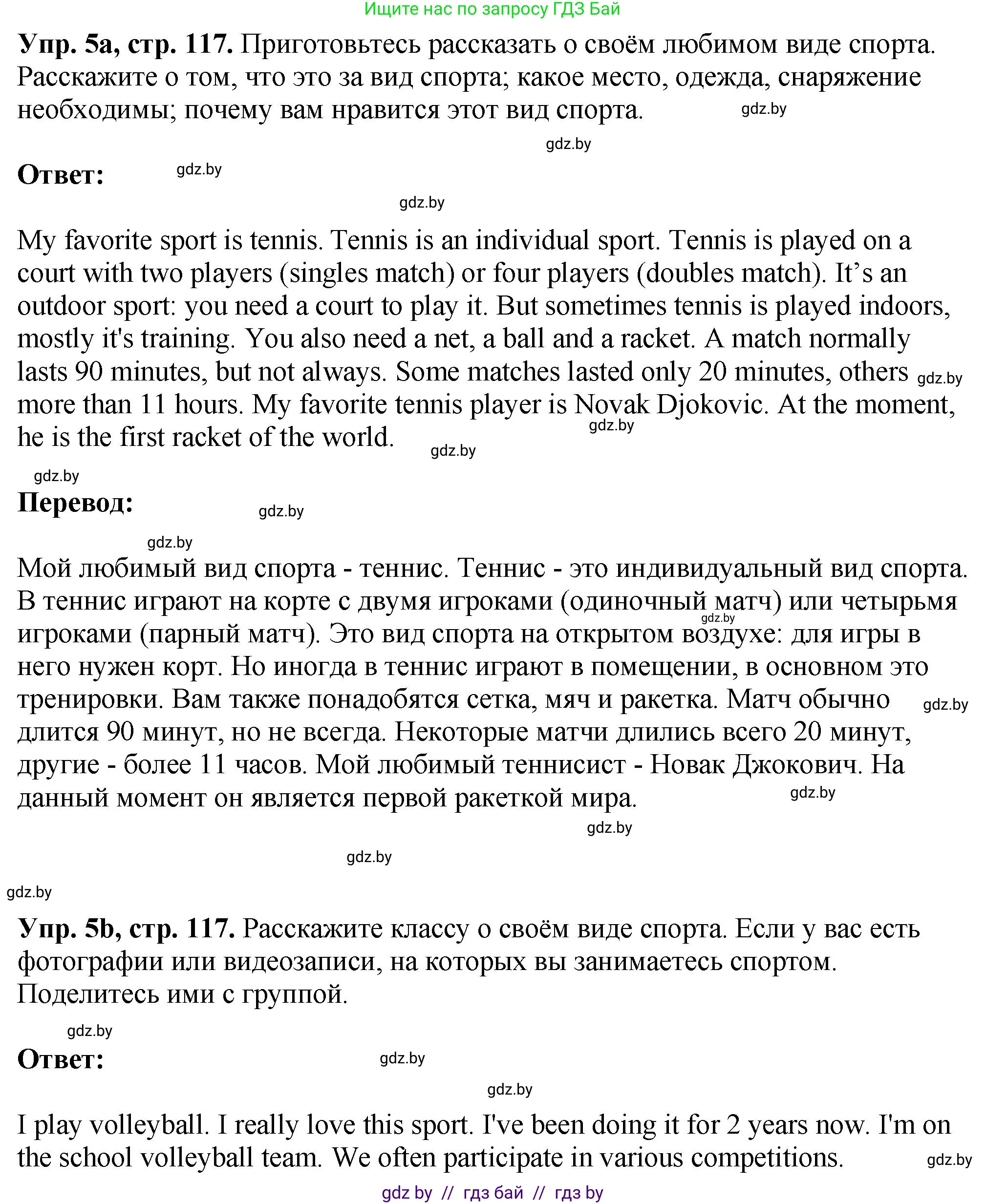 Английский язык (english), 7 класс Учебник (Student's book), авторы: Юхнель Наталья Валентиновна, Демченко Наталья Валентиновна, Наумова Елена Георгиевна, Романчук Вероника Романовна, издательство Вышэйшая школа, Минск, 2023, страница 117, номер 5, Решение