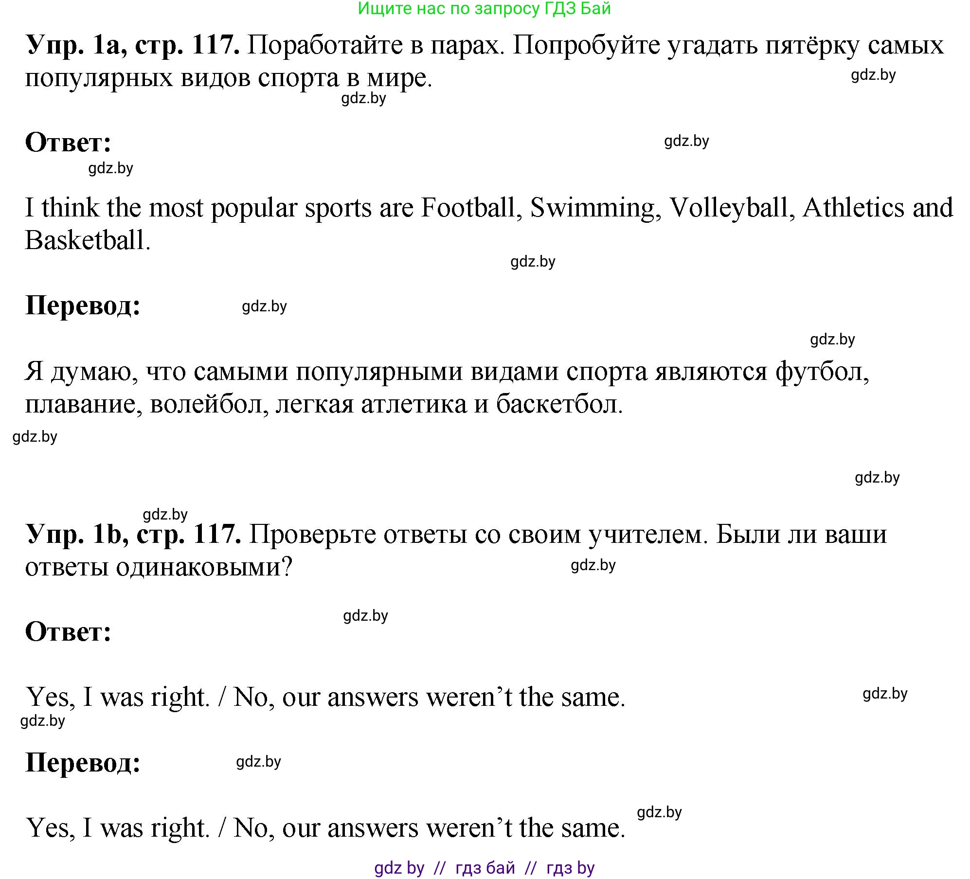 Английский язык (english), 7 класс Учебник (Student's book), авторы: Юхнель Наталья Валентиновна, Демченко Наталья Валентиновна, Наумова Елена Георгиевна, Романчук Вероника Романовна, издательство Вышэйшая школа, Минск, 2023, страница 117, номер 1, Решение