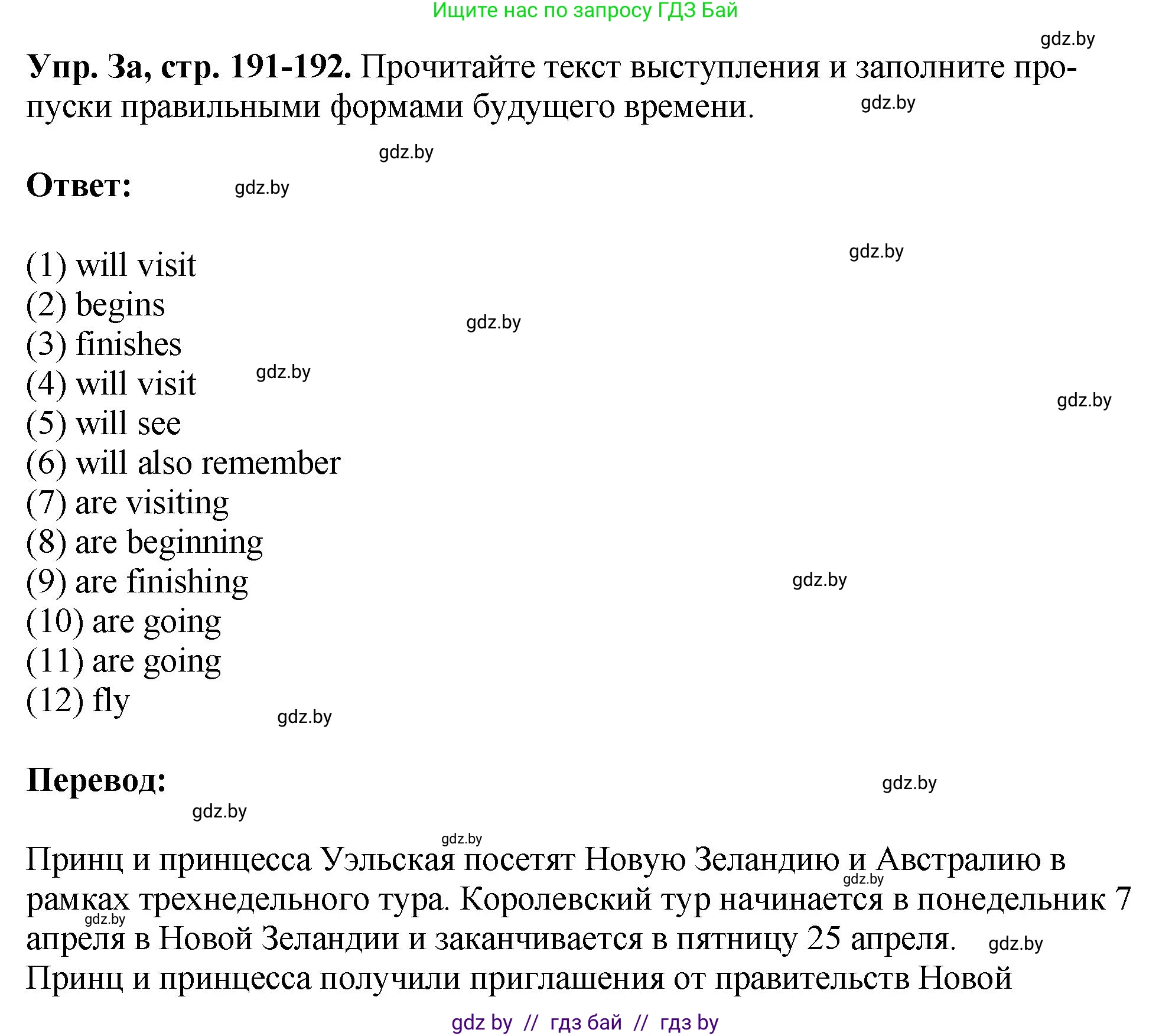 Английский язык (english), 7 класс Учебник (Student's book), авторы: Юхнель Наталья Валентиновна, Демченко Наталья Валентиновна, Наумова Елена Георгиевна, Романчук Вероника Романовна, издательство Вышэйшая школа, Минск, 2023, страница 191, номер 3, Решение