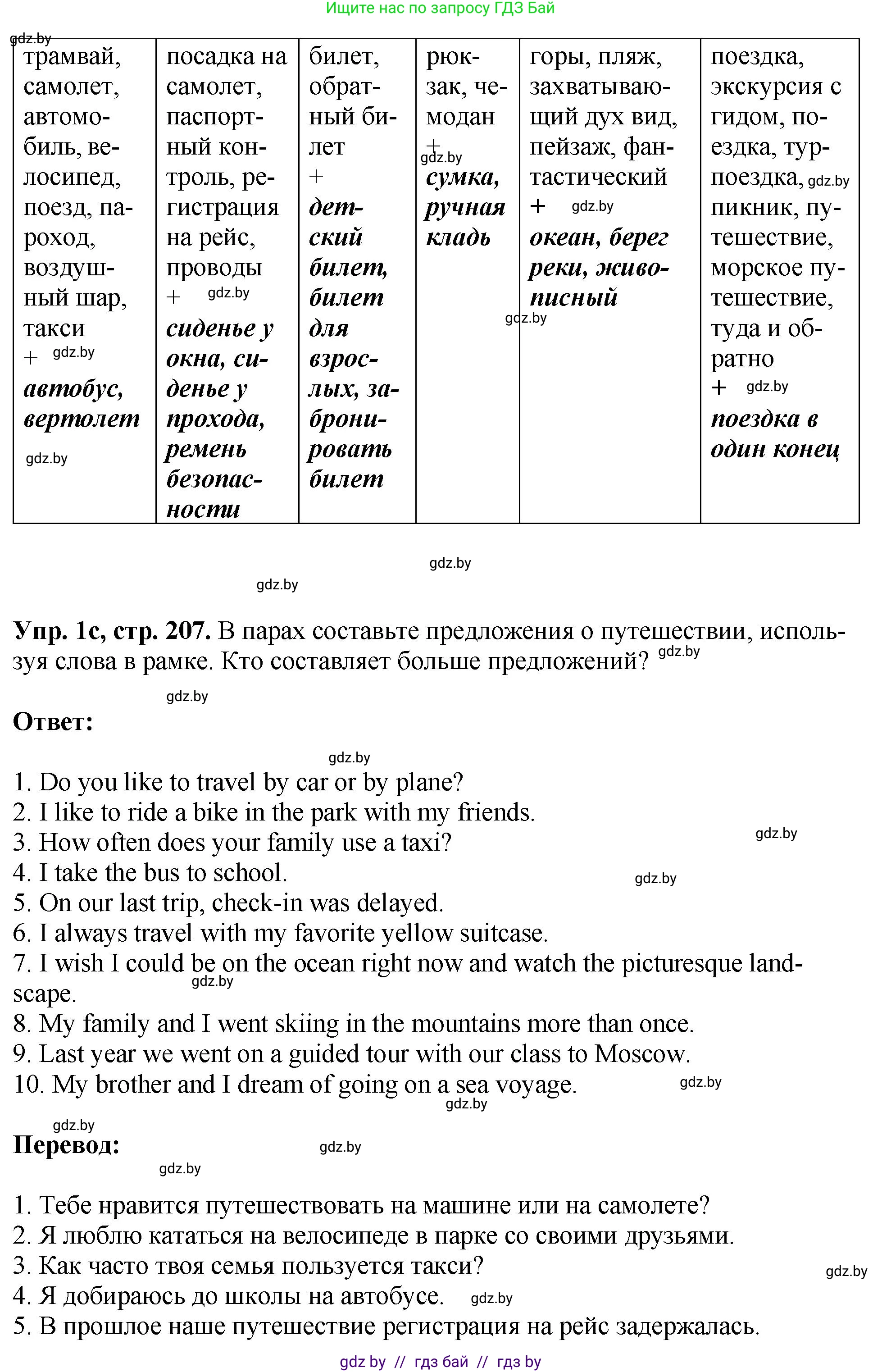 Английский язык (english), 7 класс Учебник (Student's book), авторы: Юхнель Наталья Валентиновна, Демченко Наталья Валентиновна, Наумова Елена Георгиевна, Романчук Вероника Романовна, издательство Вышэйшая школа, Минск, 2023, страница 207, номер 1, Решение (продолжение 3)