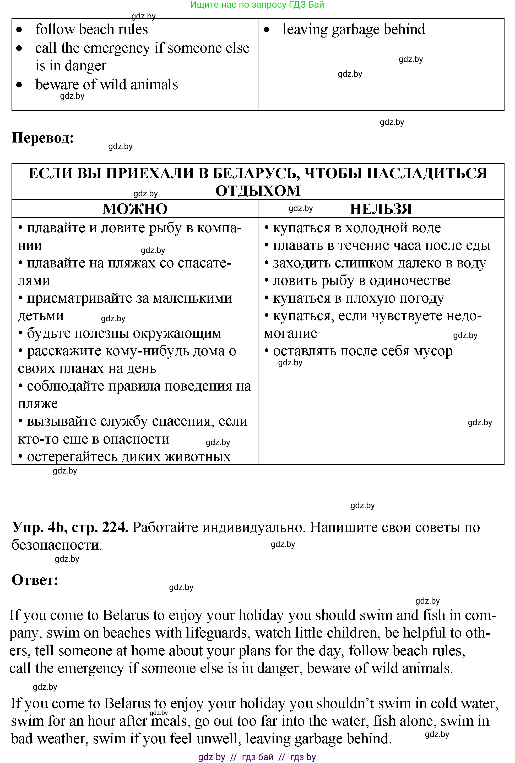 Английский язык (english), 7 класс Учебник (Student's book), авторы: Юхнель Наталья Валентиновна, Демченко Наталья Валентиновна, Наумова Елена Георгиевна, Романчук Вероника Романовна, издательство Вышэйшая школа, Минск, 2023, страница 224, номер 4, Решение (продолжение 2)