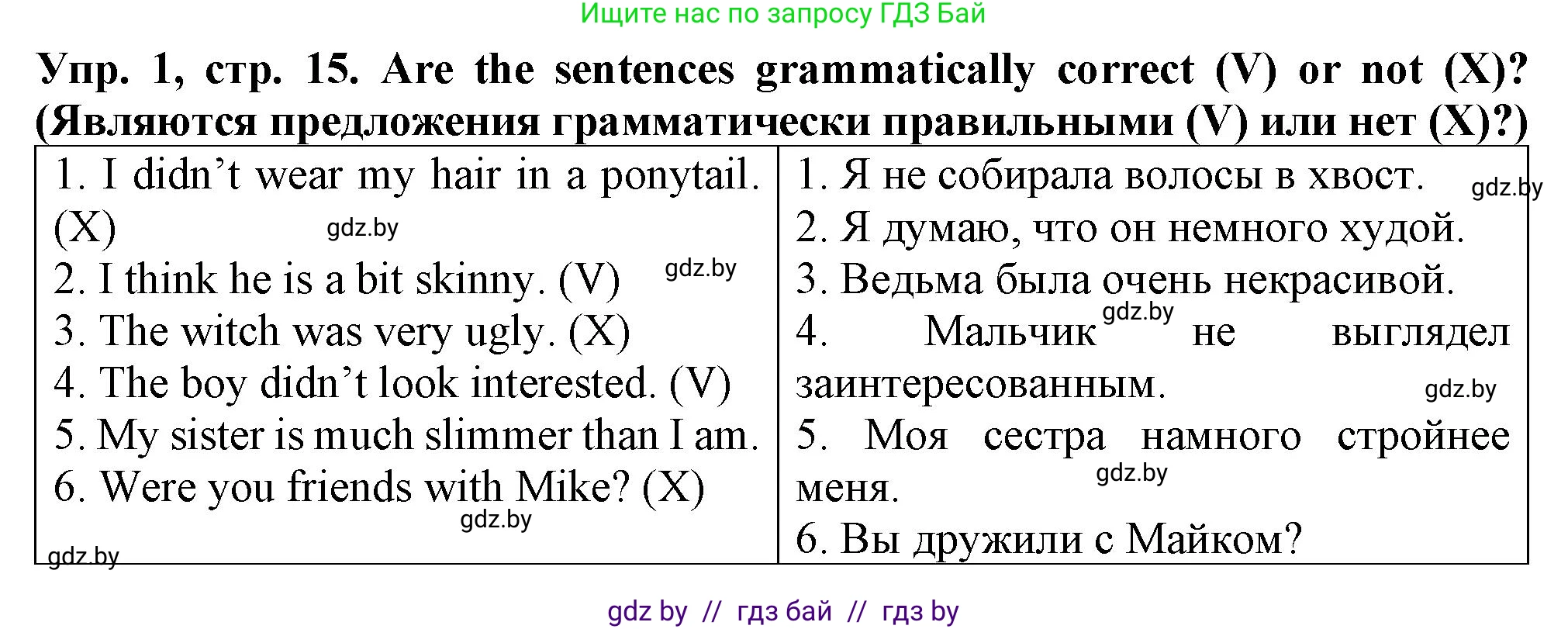 Английский язык (english), 7 класс Тетрадь по грамматике (grammar), авторы: Севрюкова Татьяна Юрьевна, Бушуева Эдите Владиславовна, Юхнель Наталья Валентиновна, издательство Аверсэв, Минск, 2023, страница 15, номер 1, Решение