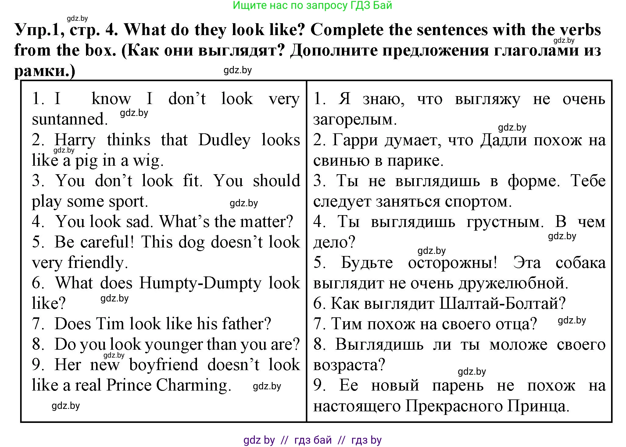 Английский язык (english), 7 класс Тетрадь по грамматике (grammar), авторы: Севрюкова Татьяна Юрьевна, Бушуева Эдите Владиславовна, Юхнель Наталья Валентиновна, издательство Аверсэв, Минск, 2023, страница 4, номер 1, Решение