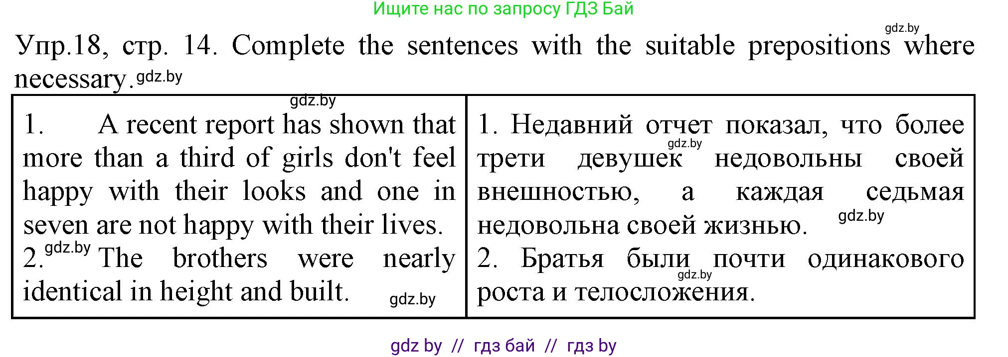 Английский язык (english), 7 класс Тетрадь по грамматике (grammar), авторы: Севрюкова Татьяна Юрьевна, Бушуева Эдите Владиславовна, Юхнель Наталья Валентиновна, издательство Аверсэв, Минск, 2023, страница 14, номер 18, Решение