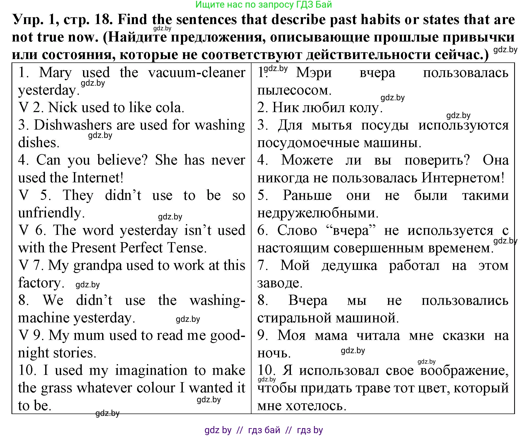 Английский язык (english), 7 класс Тетрадь по грамматике (grammar), авторы: Севрюкова Татьяна Юрьевна, Бушуева Эдите Владиславовна, Юхнель Наталья Валентиновна, издательство Аверсэв, Минск, 2023, страница 18, номер 1, Решение