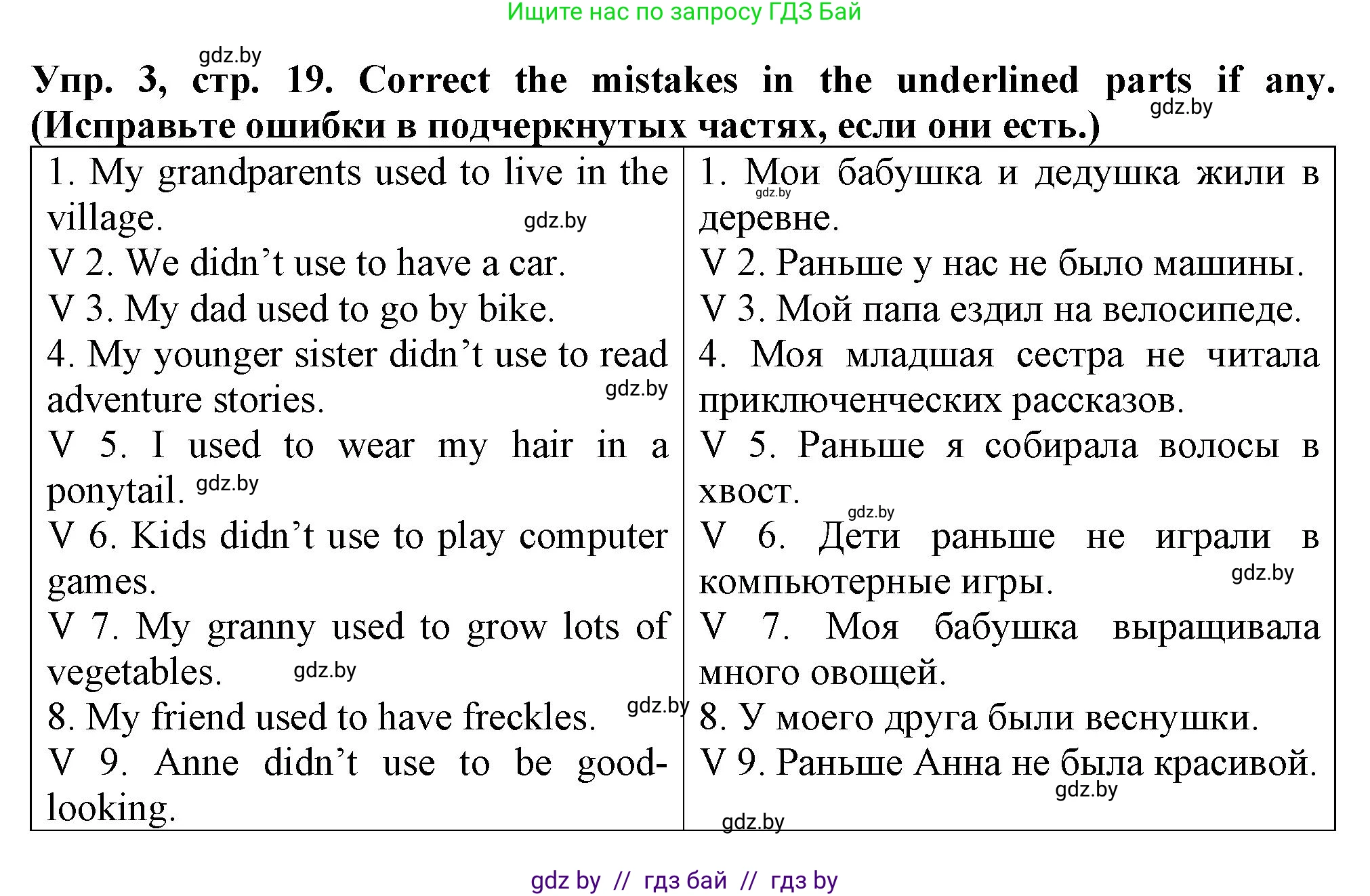 Английский язык (english), 7 класс Тетрадь по грамматике (grammar), авторы: Севрюкова Татьяна Юрьевна, Бушуева Эдите Владиславовна, Юхнель Наталья Валентиновна, издательство Аверсэв, Минск, 2023, страница 19, номер 3, Решение