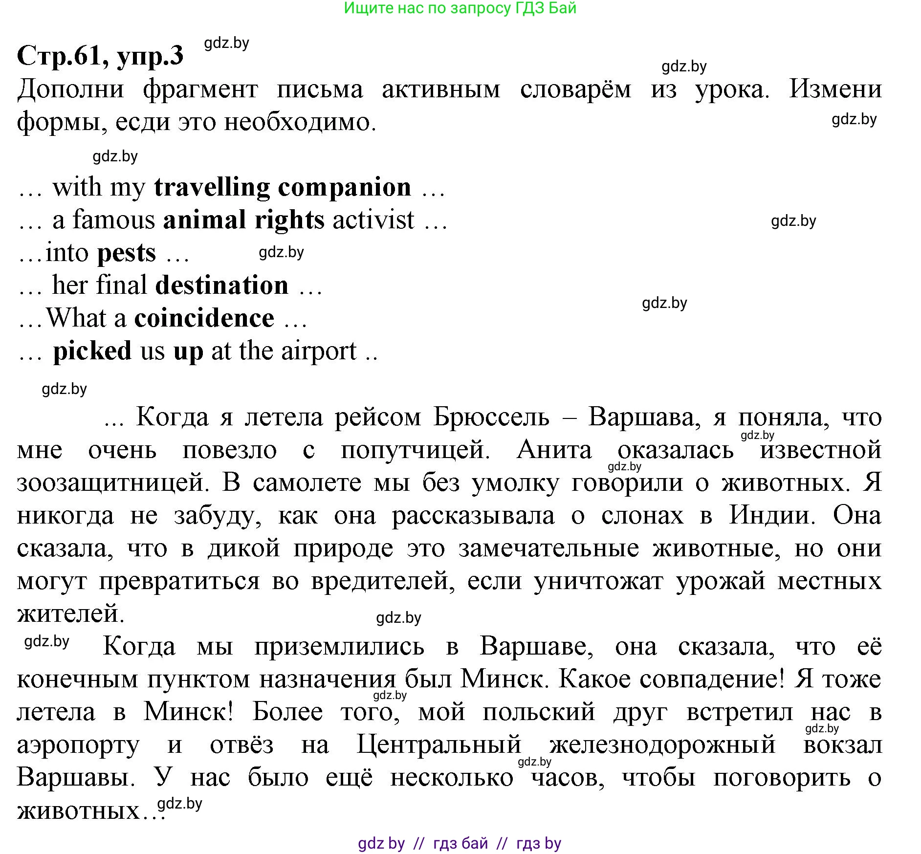 Английский язык (english), 7 класс Рабочая тетрадь (workbook), авторы: Демченко Наталья Валентиновна, Севрюкова Татьяна Юрьевна, Наумова Елена Георгиевна, Юхнель Наталья Валентиновна, Манешина А В, Маслёнченко Н А, Рыбалко О Н, издательство Аверсэв, Минск, 2021, голубого цвета, Часть ( Part) 2, страница 61, номер 3, Решение