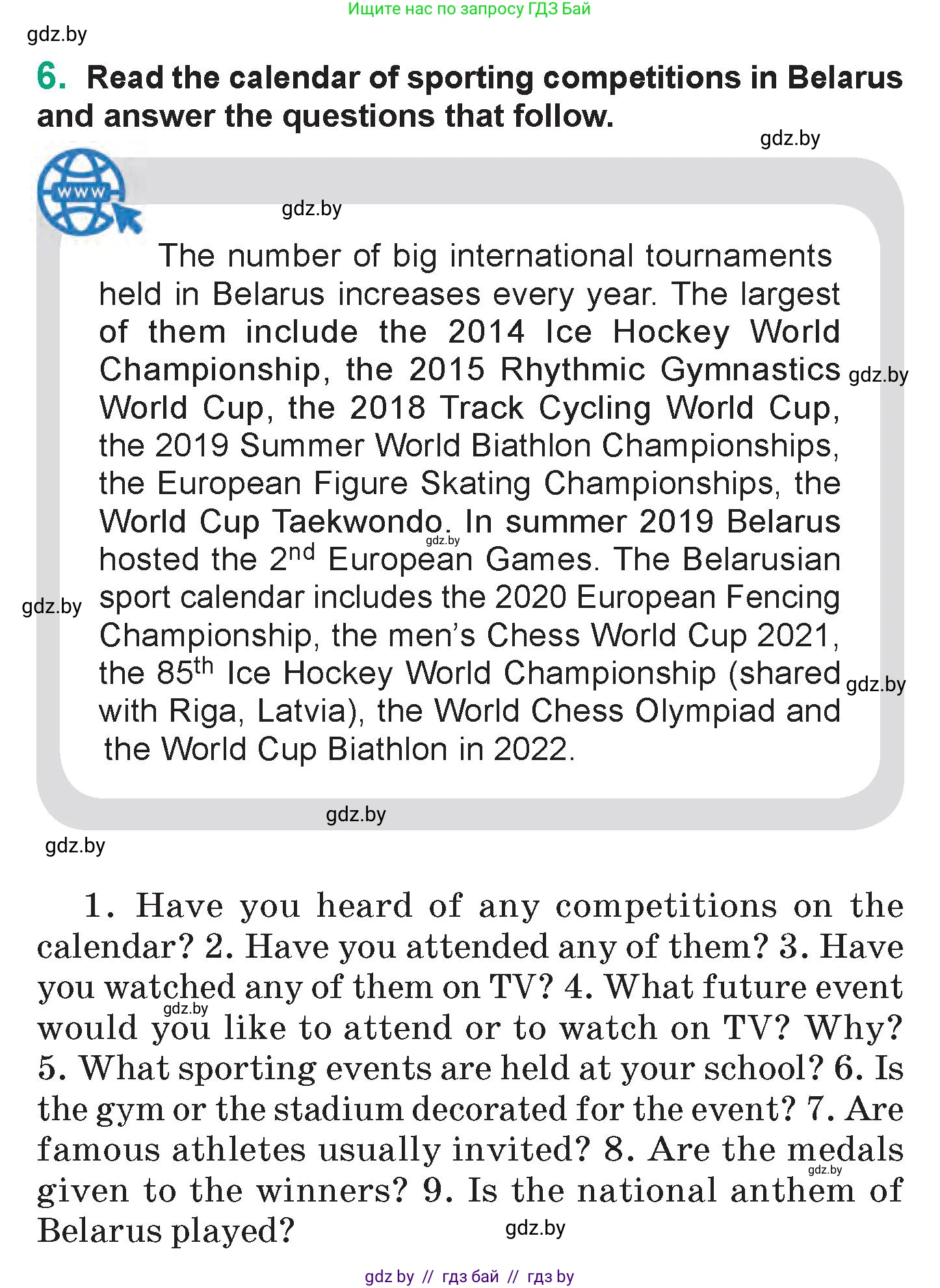 Английский язык (english), 7 класс Учебник (Student's book), авторы: Демченко Наталья Валентиновна, Севрюкова Татьяна Юрьевна, Юхнель Наталья Валентиновна, Наумова Елена Георгиевна, Манешина А В, Маслёнченко Н А, издательство Вышэйшая школа, Минск, 2019, оранжевого цвета, Часть ( Part) 2, страница 32, номер 6, Условие