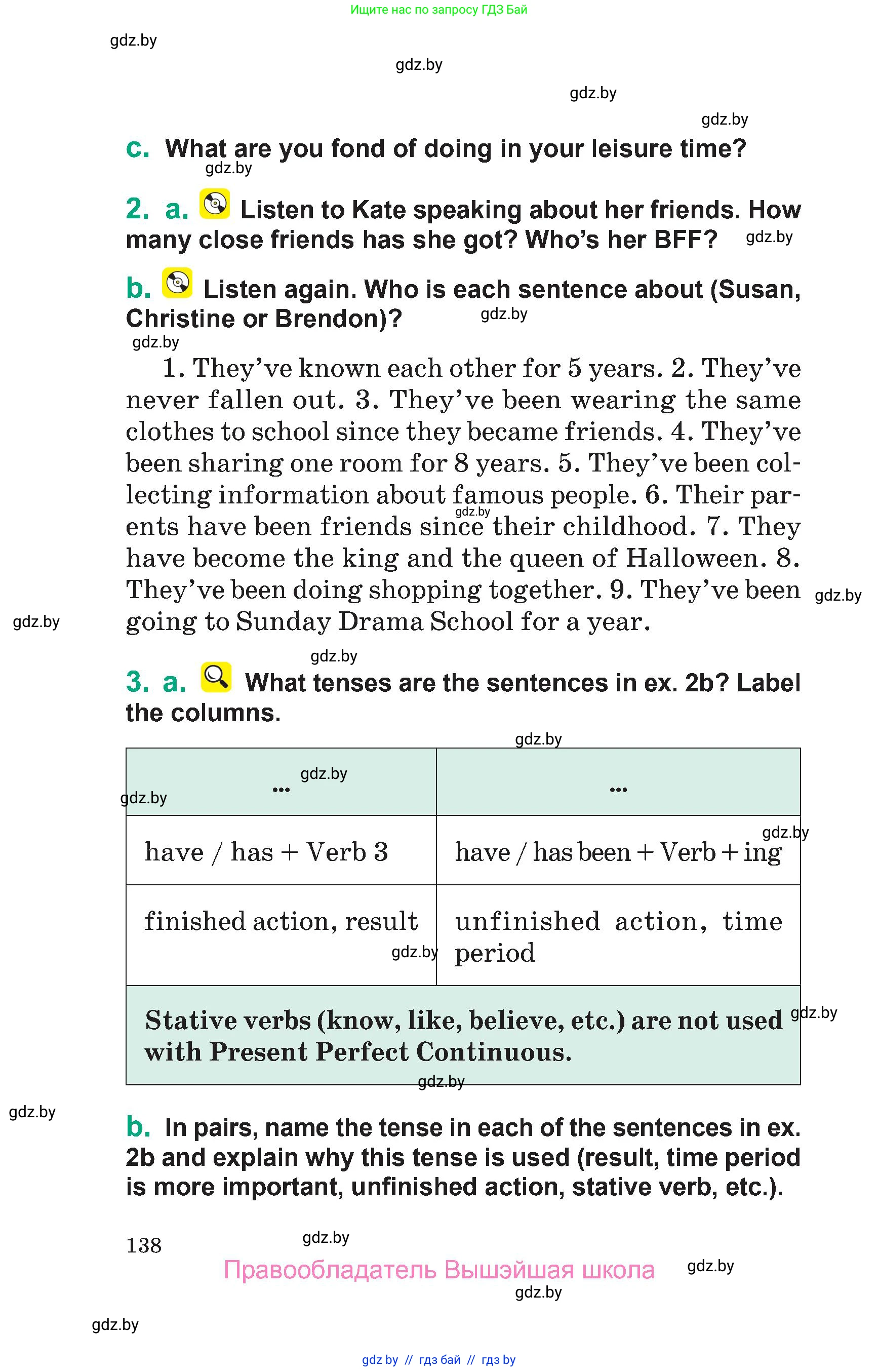 Английский язык (english), 7 класс Учебник (Student's book), авторы: Демченко Наталья Валентиновна, Севрюкова Татьяна Юрьевна, Юхнель Наталья Валентиновна, Наумова Елена Георгиевна, Манешина А В, Маслёнченко Н А, издательство Вышэйшая школа, Минск, 2019, оранжевого цвета, Часть ( Part) 1, страница 138