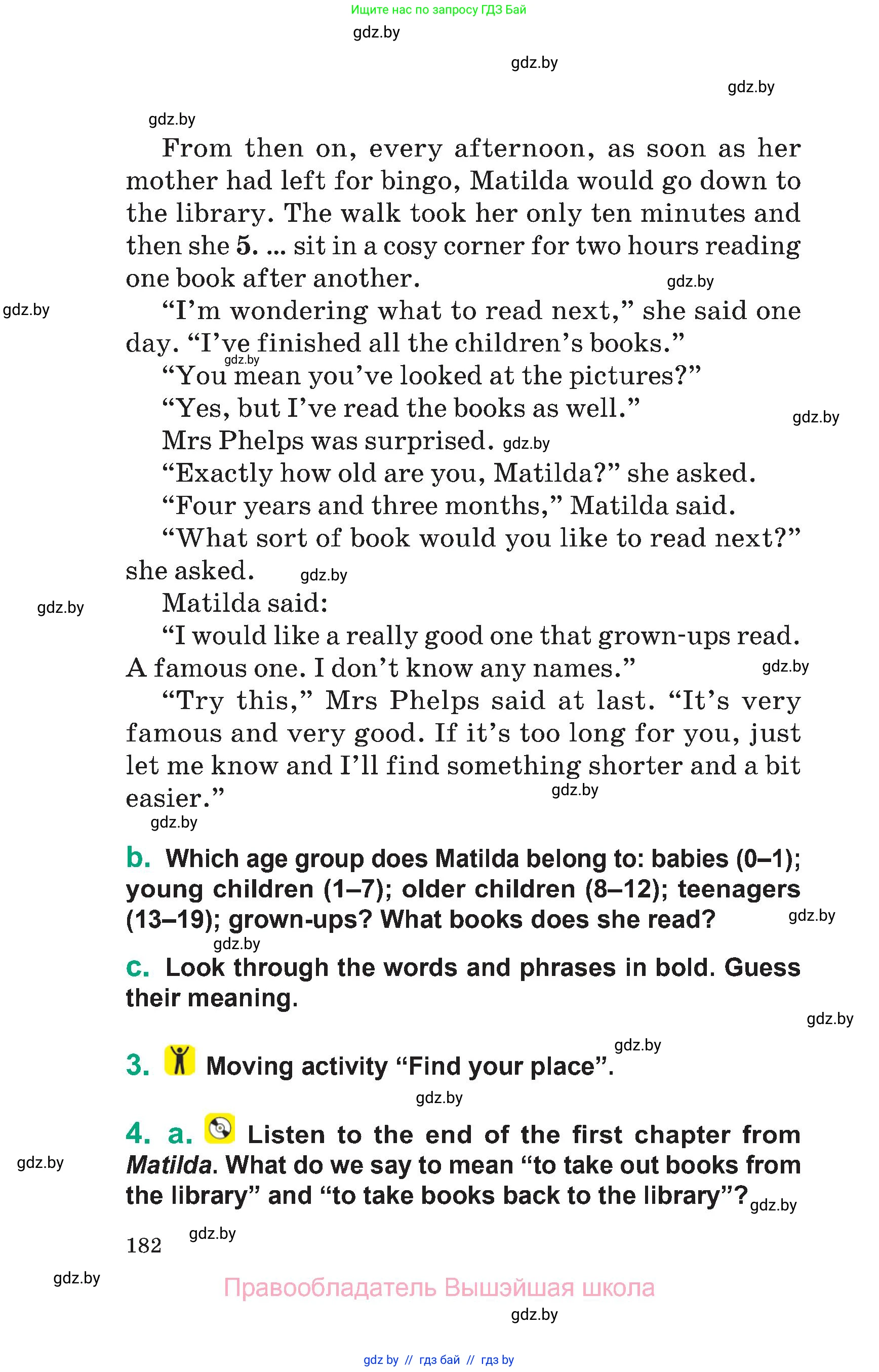 Английский язык (english), 7 класс Учебник (Student's book), авторы: Демченко Наталья Валентиновна, Севрюкова Татьяна Юрьевна, Юхнель Наталья Валентиновна, Наумова Елена Георгиевна, Манешина А В, Маслёнченко Н А, издательство Вышэйшая школа, Минск, 2019, оранжевого цвета, Часть ( Part) 2, страница 182