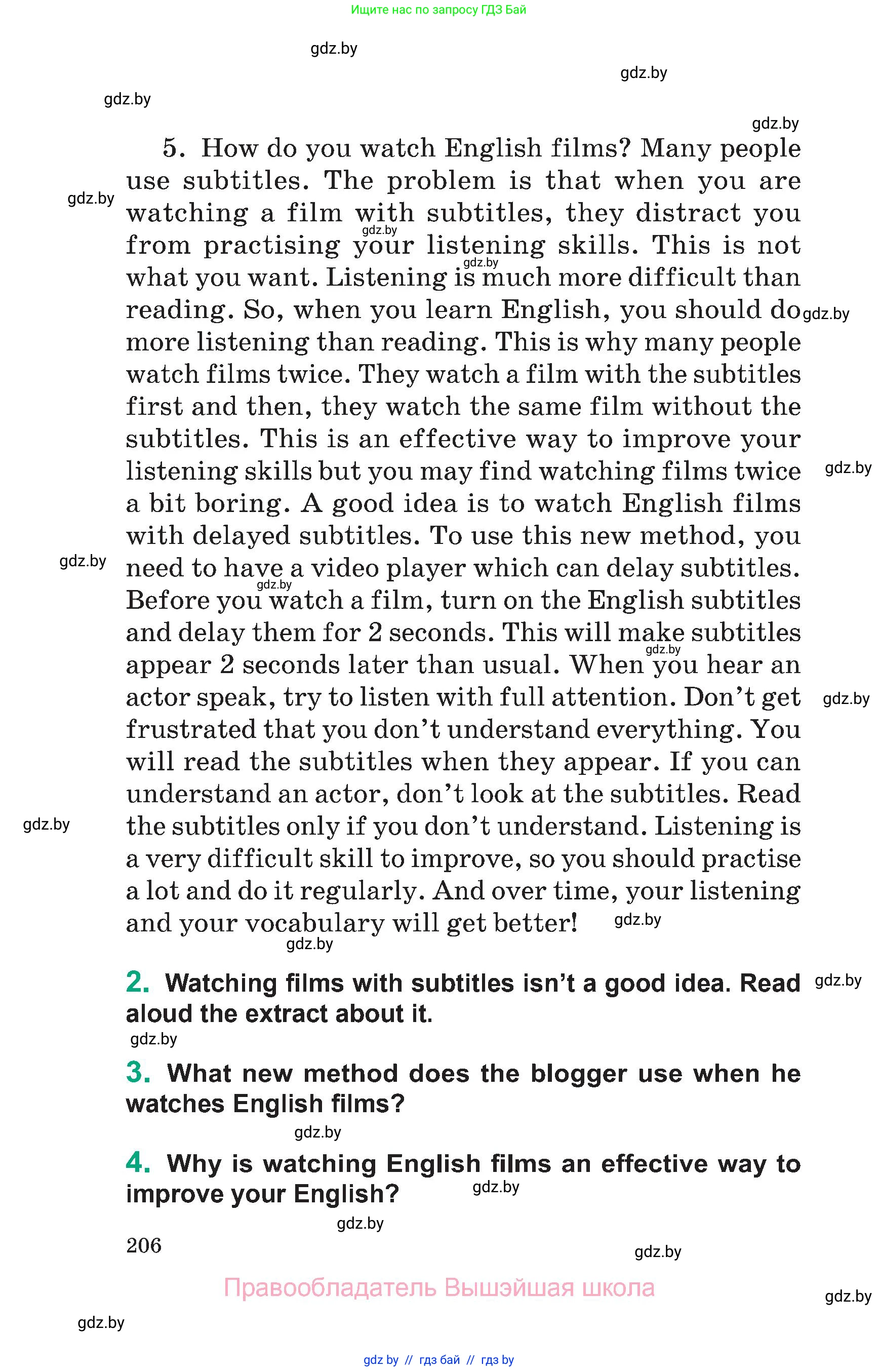 Английский язык (english), 7 класс Учебник (Student's book), авторы: Демченко Наталья Валентиновна, Севрюкова Татьяна Юрьевна, Юхнель Наталья Валентиновна, Наумова Елена Георгиевна, Манешина А В, Маслёнченко Н А, издательство Вышэйшая школа, Минск, 2019, оранжевого цвета, Часть ( Part) 2, страница 206