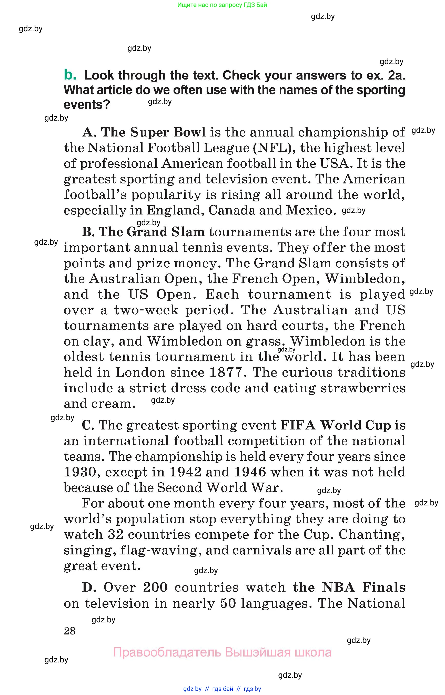 Английский язык (english), 7 класс Учебник (Student's book), авторы: Демченко Наталья Валентиновна, Севрюкова Татьяна Юрьевна, Юхнель Наталья Валентиновна, Наумова Елена Георгиевна, Манешина А В, Маслёнченко Н А, издательство Вышэйшая школа, Минск, 2019, оранжевого цвета, страница 28