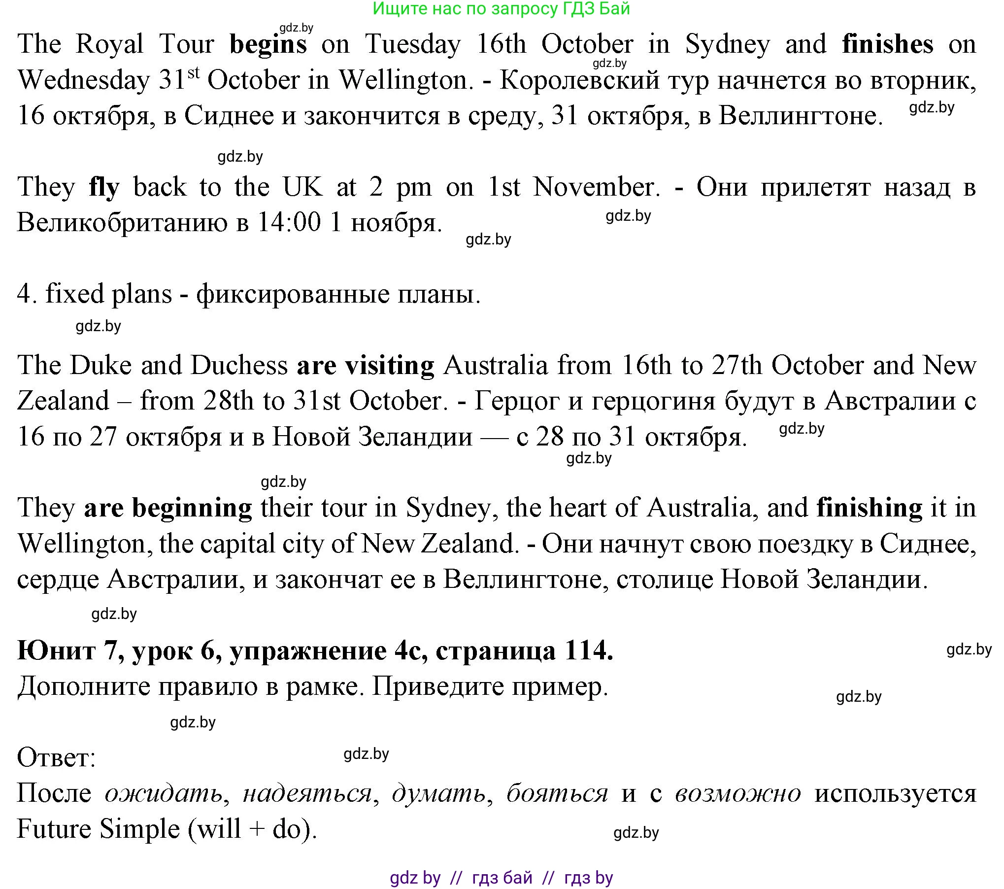 Английский язык (english), 7 класс Учебник (Student's book), авторы: Демченко Наталья Валентиновна, Севрюкова Татьяна Юрьевна, Юхнель Наталья Валентиновна, Наумова Елена Георгиевна, Манешина А В, Маслёнченко Н А, издательство Вышэйшая школа, Минск, 2019, оранжевого цвета, Часть ( Part) 2, страница 113, номер 4, Решение (продолжение 4)