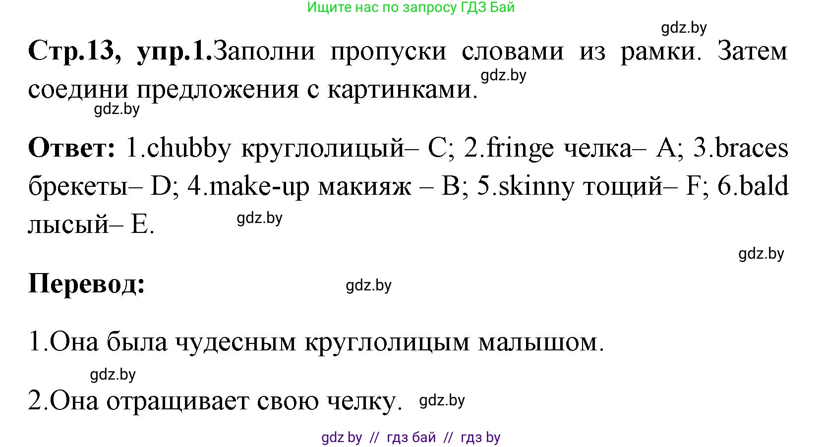 Английский язык (english), 7 класс практикум (activity book ), авторы: Юхнель Наталья Валентиновна, Наумова Елена Георгиевна, Демченко Наталья Валентиновна, Романчук Вероника Романовна, Гуськов А Л, Волков Андрей Валерьевич, издательство Аверсэв, Минск, 2023, Часть ( Part) 1, страница 13, номер 1, Решение