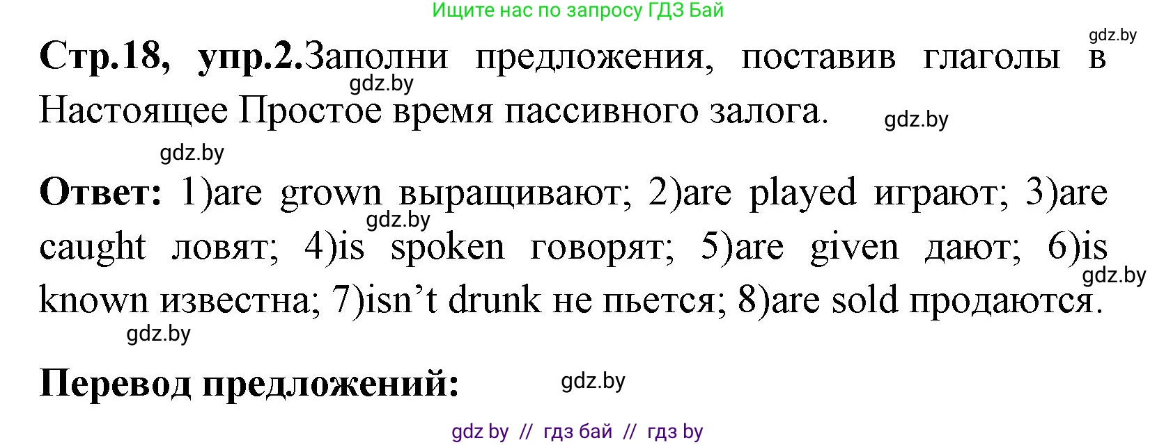 Английский язык (english), 7 класс практикум (activity book ), авторы: Юхнель Наталья Валентиновна, Наумова Елена Георгиевна, Демченко Наталья Валентиновна, Романчук Вероника Романовна, Гуськов А Л, Волков Андрей Валерьевич, издательство Аверсэв, Минск, 2023, Часть ( Part) 2, страница 18, номер 2, Решение