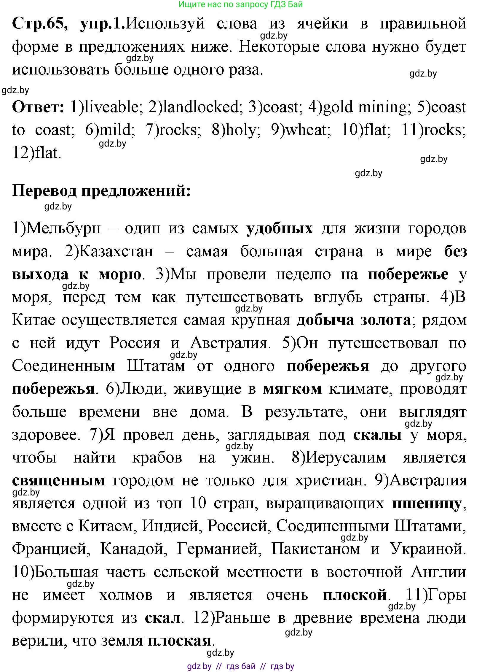 Английский язык (english), 7 класс практикум (activity book ), авторы: Юхнель Наталья Валентиновна, Наумова Елена Георгиевна, Демченко Наталья Валентиновна, Романчук Вероника Романовна, Гуськов А Л, Волков Андрей Валерьевич, издательство Аверсэв, Минск, 2023, Часть ( Part) 2, страница 65, номер 1, Решение