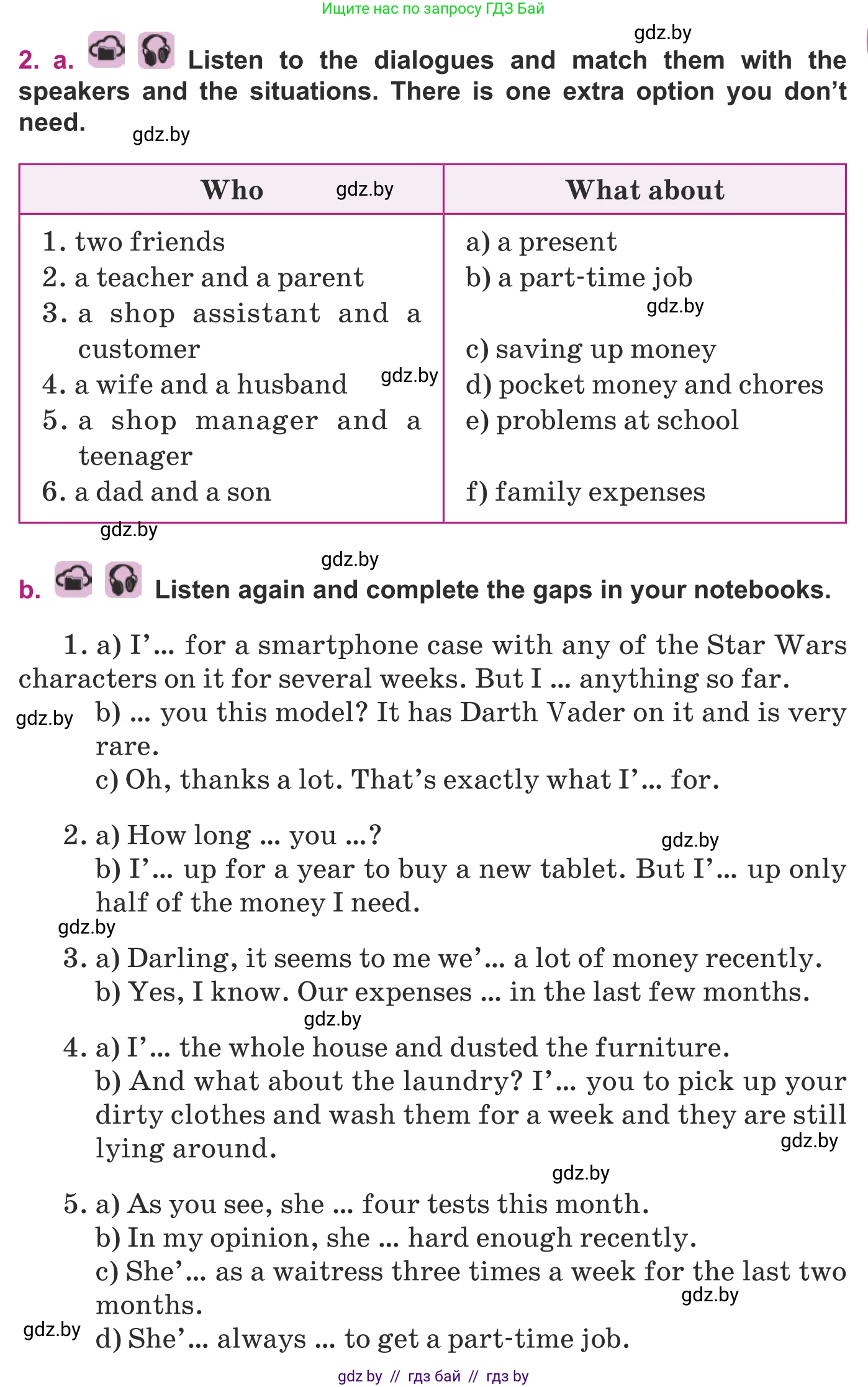 Английский язык (english), 8 класс Учебник, авторы: Демченко Наталья Валентиновна, Севрюкова Татьяна Юрьевна, Наумова Елена Георгиевна, Рыбалко О Н, Манешина А В, Маслёнченко Н А, Бушуева Эдите Владиславовна, издательство Вышэйшая школа, Минск, 2020, розового цвета, Часть ( Part) 1, страница 99, номер 2, Условие