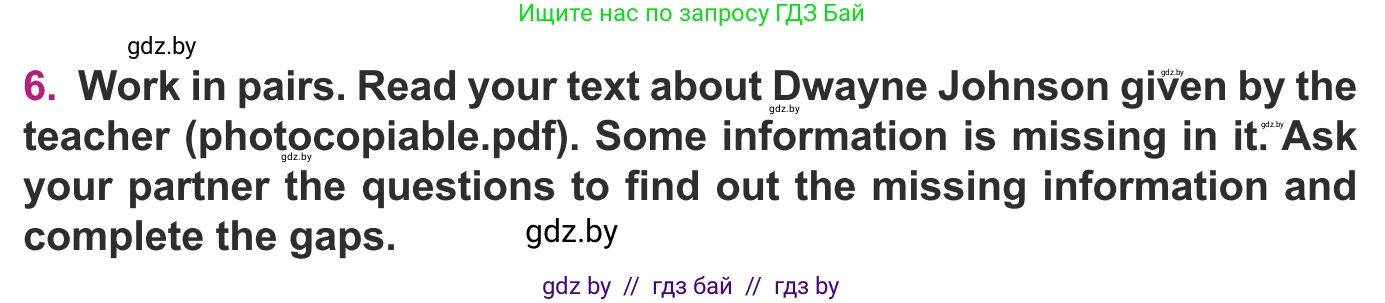 Английский язык (english), 8 класс Учебник, авторы: Демченко Наталья Валентиновна, Севрюкова Татьяна Юрьевна, Наумова Елена Георгиевна, Рыбалко О Н, Манешина А В, Маслёнченко Н А, Бушуева Эдите Владиславовна, издательство Вышэйшая школа, Минск, 2020, розового цвета, Часть ( Part) 2, страница 166, номер 6, Условие