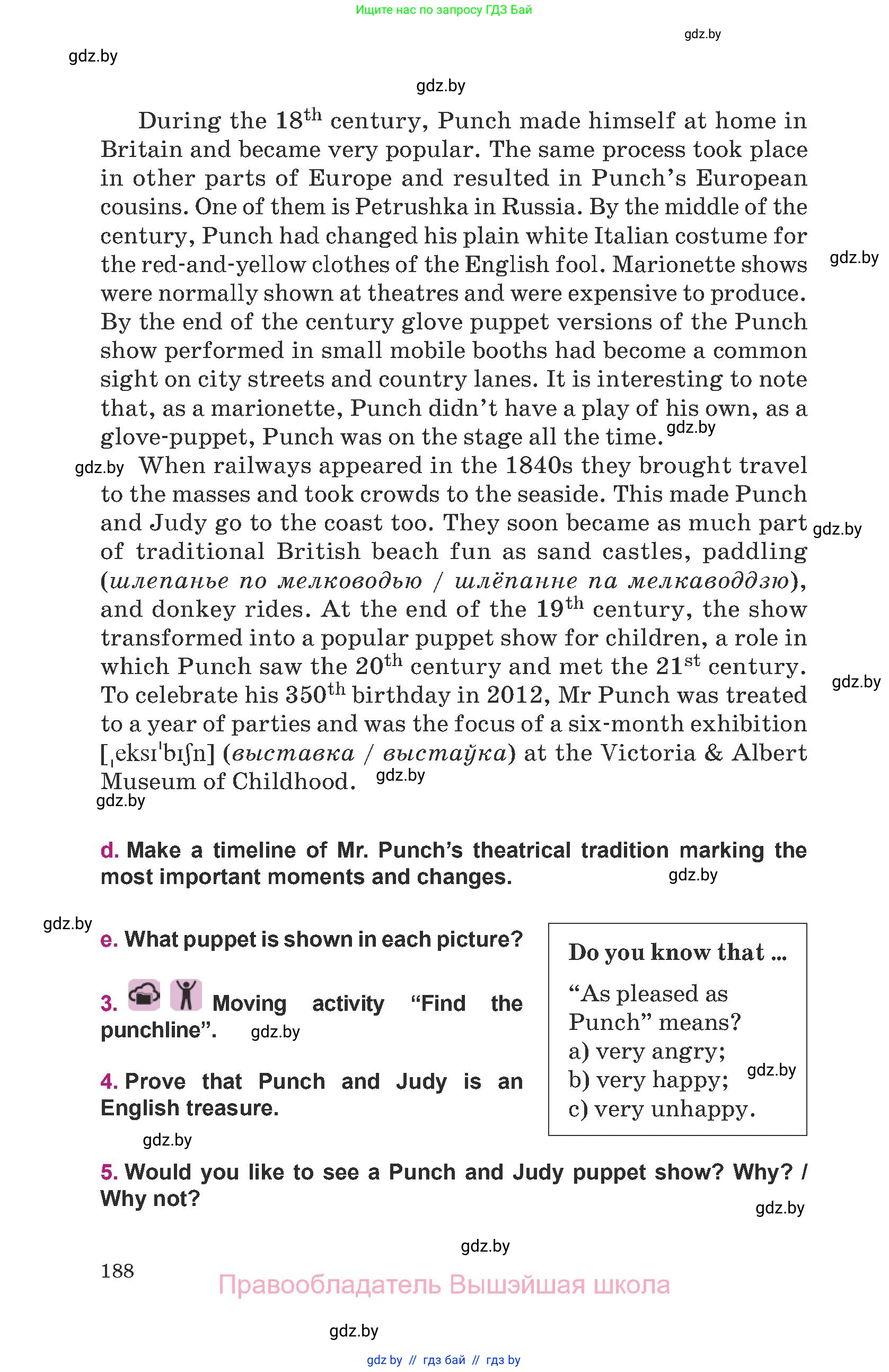 Английский язык (english), 8 класс Учебник, авторы: Демченко Наталья Валентиновна, Севрюкова Татьяна Юрьевна, Наумова Елена Георгиевна, Рыбалко О Н, Манешина А В, Маслёнченко Н А, Бушуева Эдите Владиславовна, издательство Вышэйшая школа, Минск, 2020, розового цвета, Часть ( Part) 2, страница 188