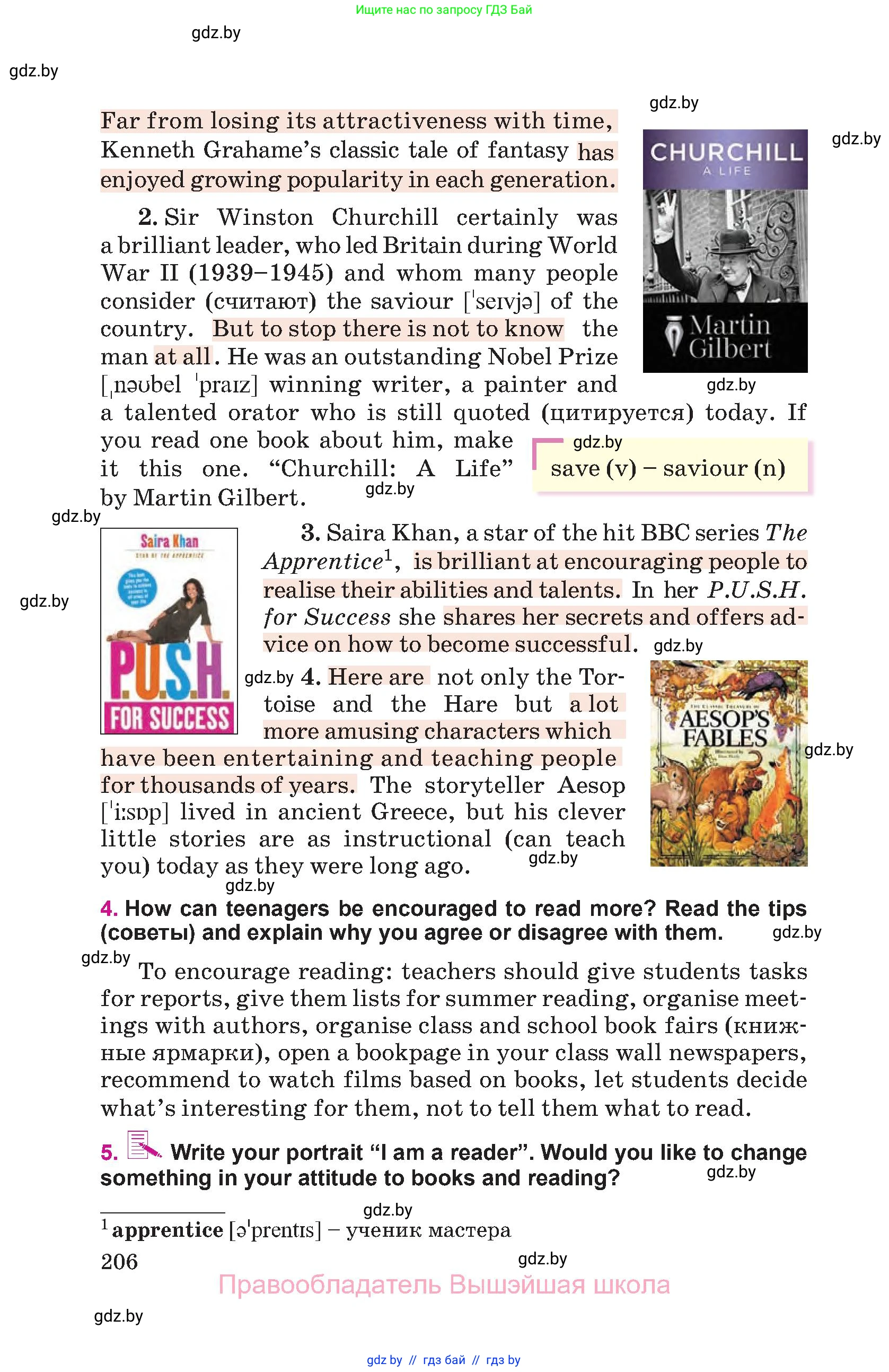 Английский язык (english), 8 класс Учебник, авторы: Лапицкая Людмила Михайловна (Lapitskaya Ludmila), Демченко Наталья Валентиновна, Калишевич Алла Ивановна, Юхнель Наталья Валентиновна, Волков Андрей Валерьевич, Севрюкова Татьяна Юрьевна, издательство Вышэйшая школа, Минск, 2021, бирюзового цвета, страница 206