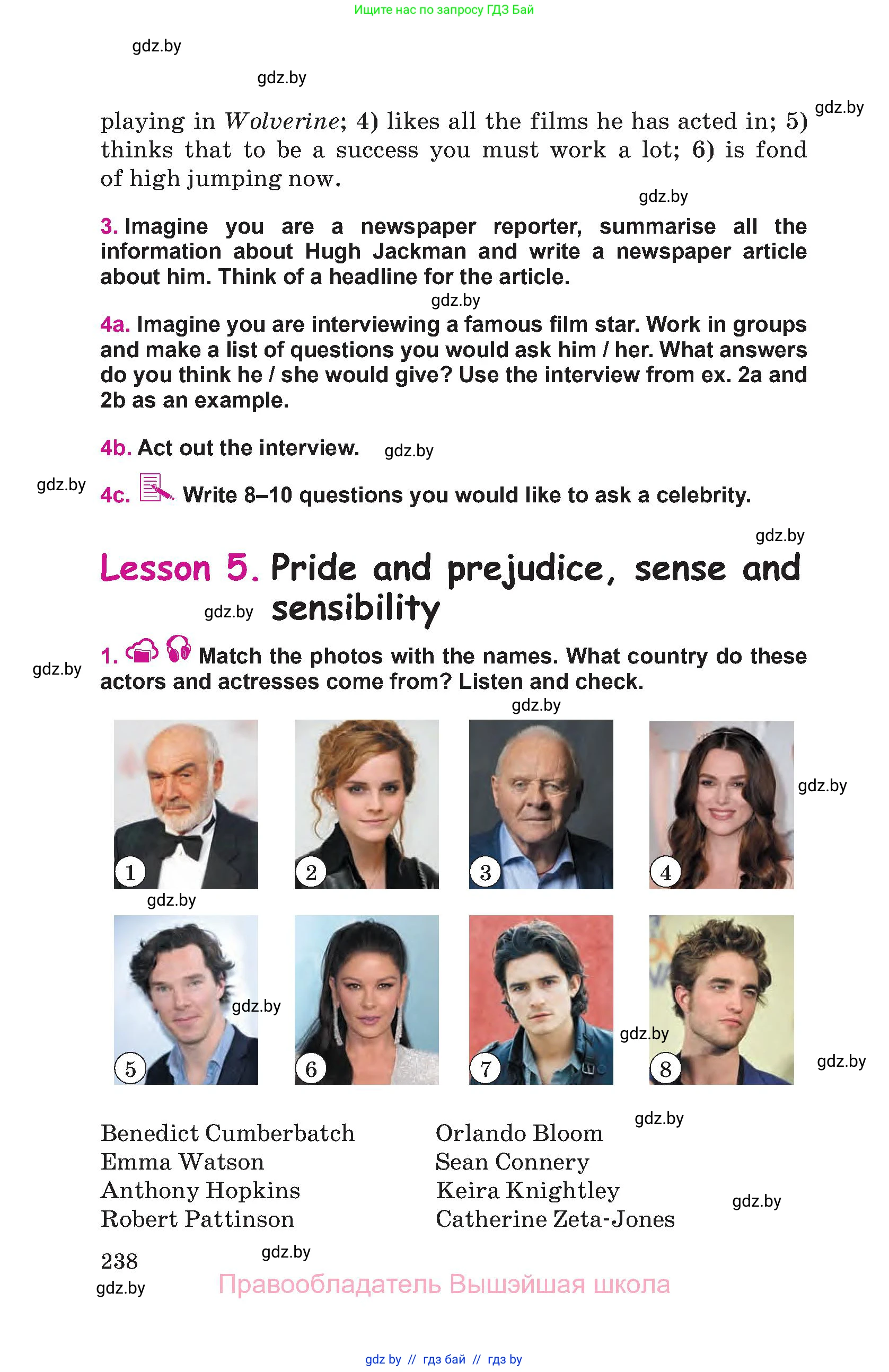 Английский язык (english), 8 класс Учебник, авторы: Лапицкая Людмила Михайловна (Lapitskaya Ludmila), Демченко Наталья Валентиновна, Калишевич Алла Ивановна, Юхнель Наталья Валентиновна, Волков Андрей Валерьевич, Севрюкова Татьяна Юрьевна, издательство Вышэйшая школа, Минск, 2021, бирюзового цвета, страница 238