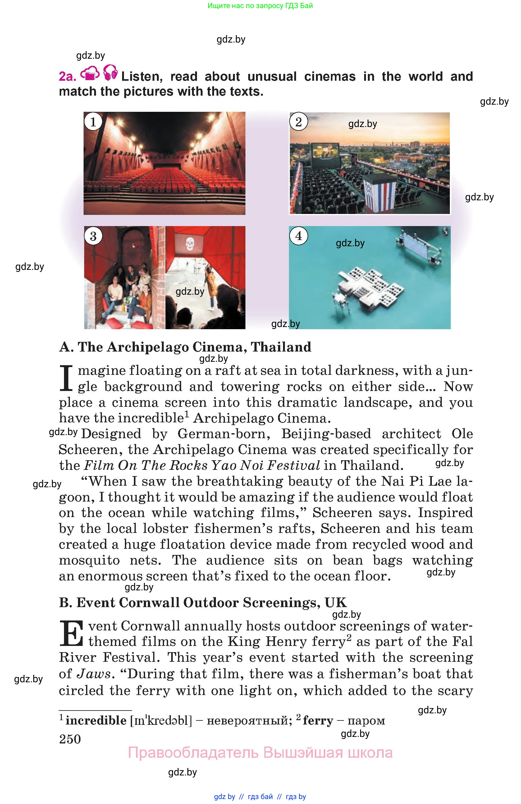 Английский язык (english), 8 класс Учебник, авторы: Лапицкая Людмила Михайловна (Lapitskaya Ludmila), Демченко Наталья Валентиновна, Калишевич Алла Ивановна, Юхнель Наталья Валентиновна, Волков Андрей Валерьевич, Севрюкова Татьяна Юрьевна, издательство Вышэйшая школа, Минск, 2021, бирюзового цвета, страница 250