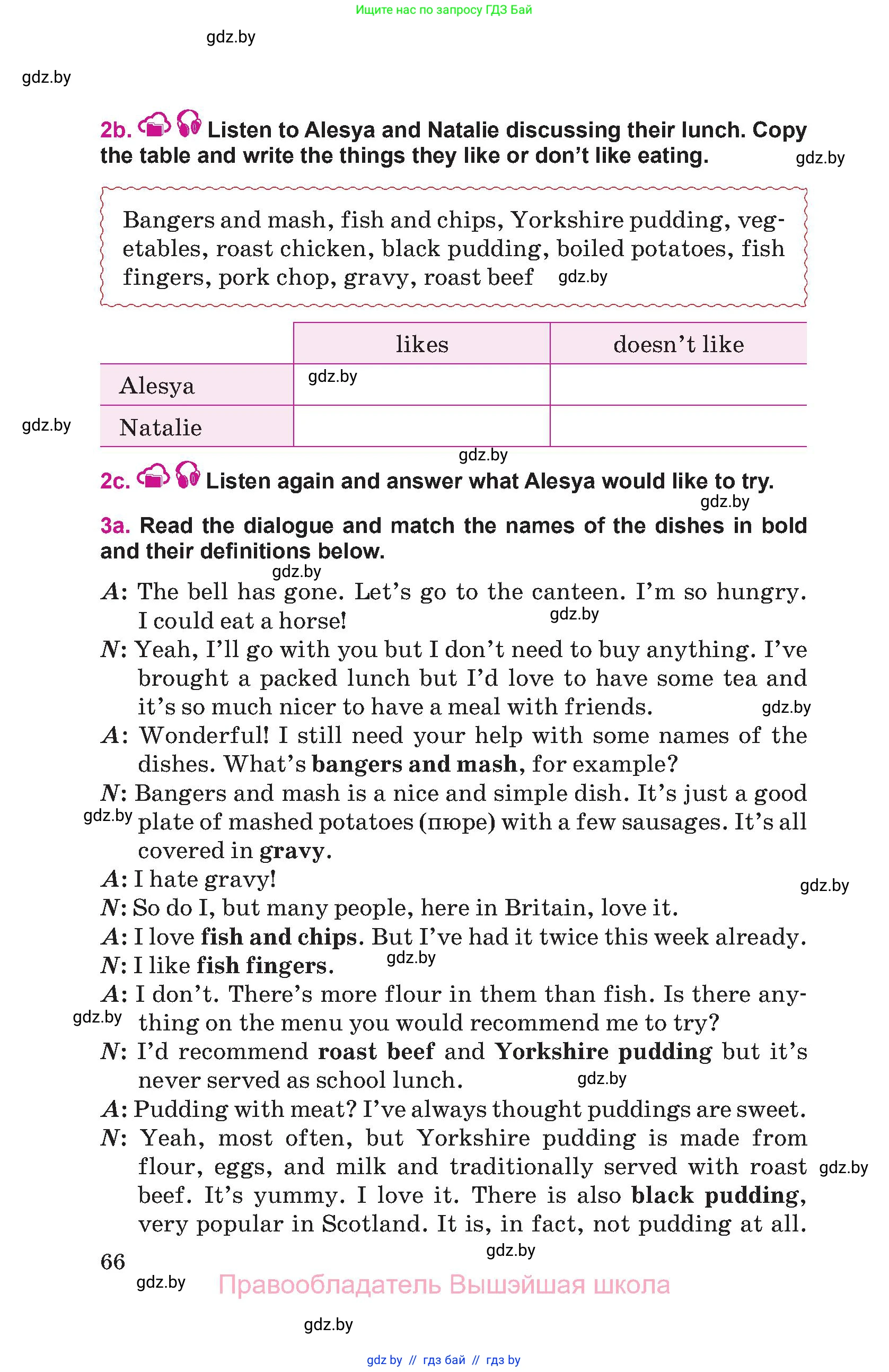 Английский язык (english), 8 класс Учебник, авторы: Лапицкая Людмила Михайловна (Lapitskaya Ludmila), Демченко Наталья Валентиновна, Калишевич Алла Ивановна, Юхнель Наталья Валентиновна, Волков Андрей Валерьевич, Севрюкова Татьяна Юрьевна, издательство Вышэйшая школа, Минск, 2021, бирюзового цвета, страница 66