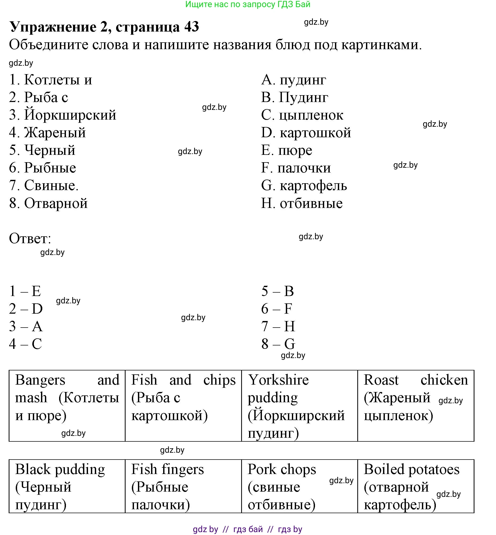 Английский язык (english), 8 класс рабочая тетрадь (activity book), авторы: Лапицкая Людмила Михайловна (Lapitskaya Ludmila), Демченко Наталья Валентиновна, Калишевич Алла Ивановна, Юхнель Наталья Валентиновна, Волков Андрей Валерьевич, Севрюкова Татьяна Юрьевна, издательство Аверсэв, Минск, 2021, салатового цвета, Часть ( Part) 1, страница 43, номер 2, Решение 1
