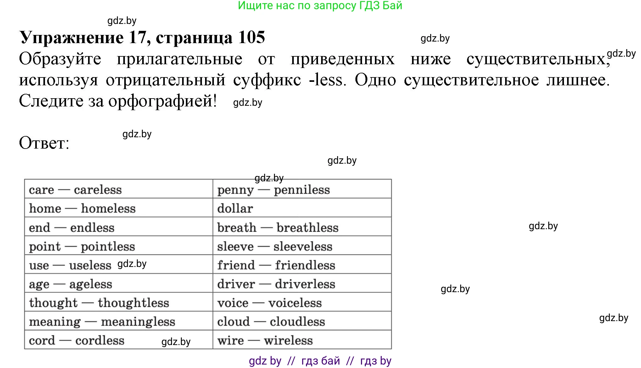 Английский язык (english), 9 класс Тетрадь по грамматике (grammar), авторы: Севрюкова Татьяна Юрьевна, Бушуева Эдите Владиславовна, Юхнель Наталья Валентиновна, издательство Аверсэв, Минск, 2021, страница 105, номер 17, Решение