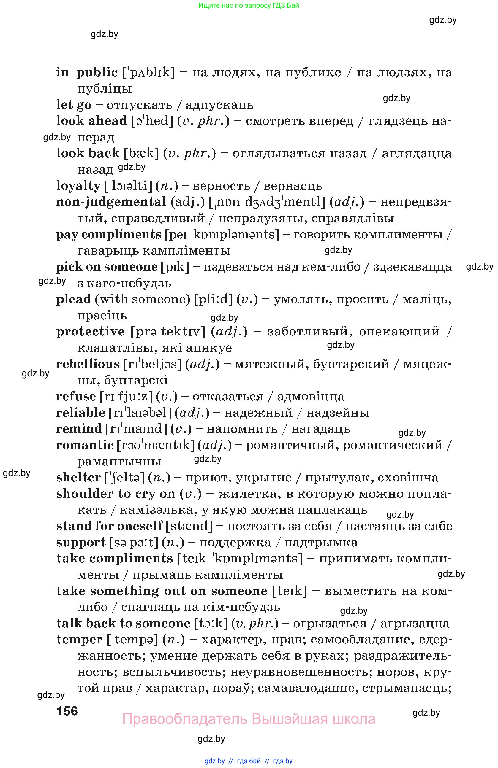 Английский язык (english), 9 класс Учебник (Student's book), авторы: Демченко Наталья Валентиновна, Юхнель Наталья Валентиновна, Романчук Вероника Романовна, Малиновская Елена Александровна, Севрюкова Татьяна Юрьевна, издательство Вышэйшая школа, Минск, 2022, белого цвета, страница 156