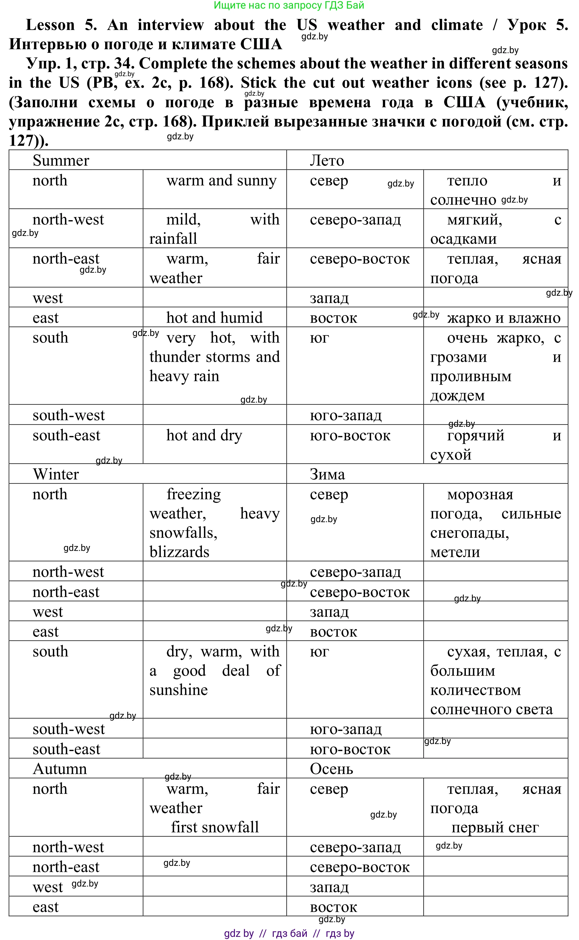 Английский язык (english), 9 класс Рабочая тетрадь (workbook), авторы: Лапицкая Людмила Михайловна (Lapitskaya Ludmila), Демченко Наталья Валентиновна, Волков Андрей Валерьевич, Калишевич Алла Ивановна, Севрюкова Татьяна Юрьевна, Юхнель Наталья Валентиновна, издательство Аверсэв, Минск, 2019, голубого цвета, Часть ( Part) 2, страница 34, номер 1, Решение