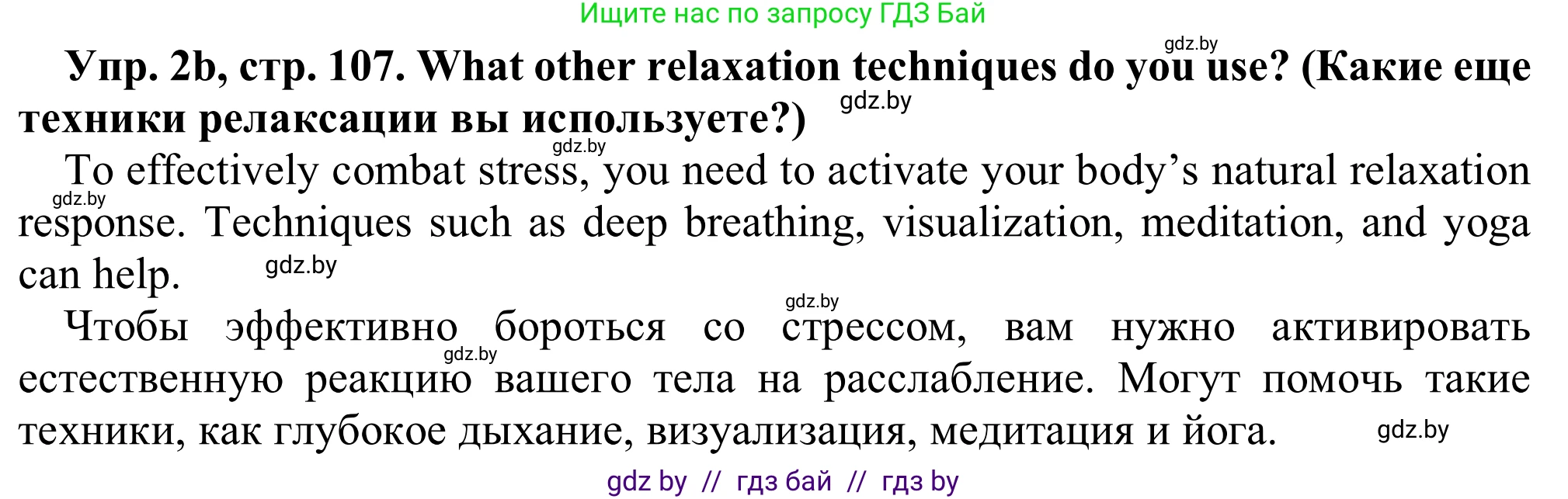 Английский язык (english), 9 класс Рабочая тетрадь (workbook), авторы: Лапицкая Людмила Михайловна (Lapitskaya Ludmila), Демченко Наталья Валентиновна, Волков Андрей Валерьевич, Калишевич Алла Ивановна, Севрюкова Татьяна Юрьевна, Юхнель Наталья Валентиновна, издательство Аверсэв, Минск, 2019, голубого цвета, Часть ( Part) 2, страница 107, номер 2b, Решение