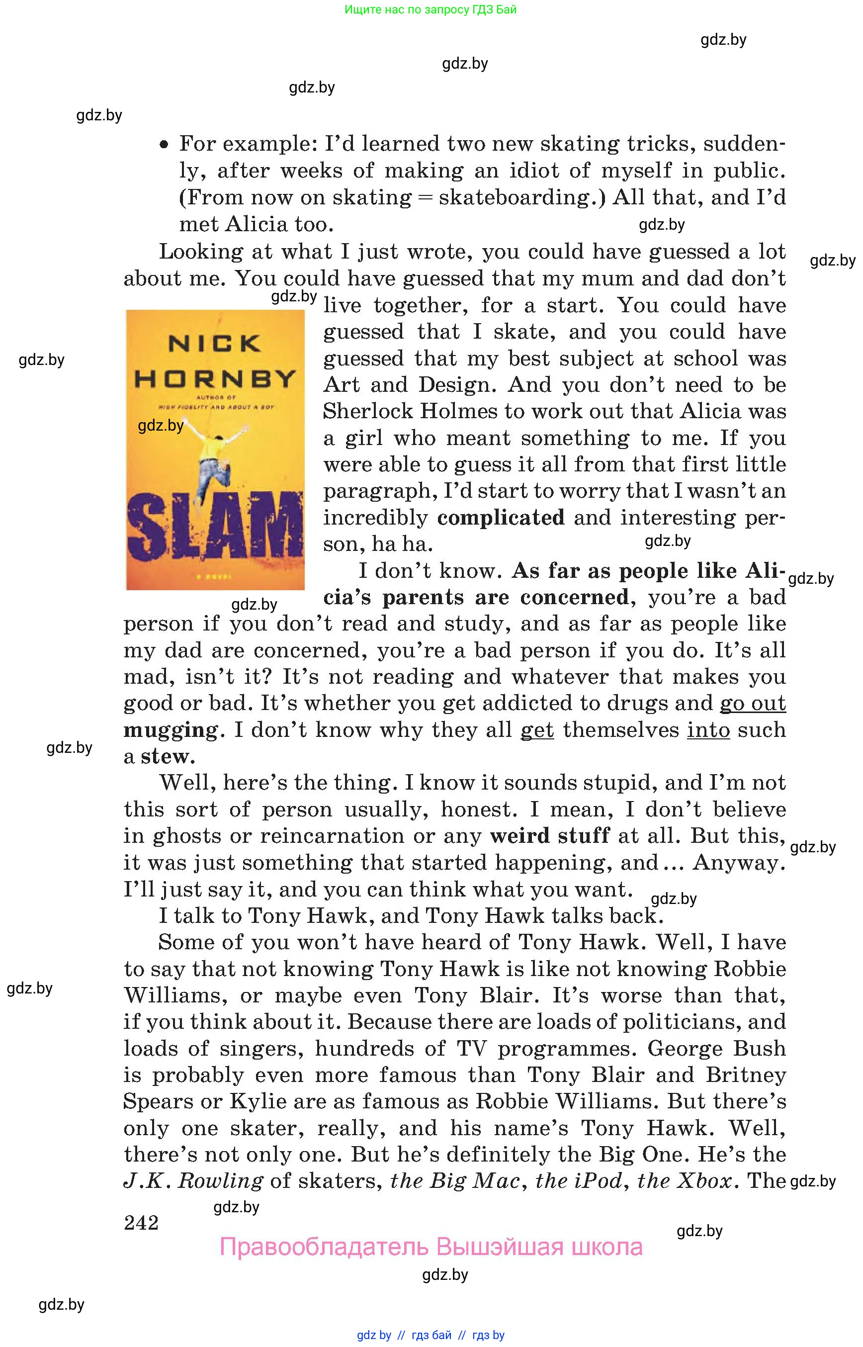 Английский язык (english), 9 класс Учебник (Student's book), авторы: Лапицкая Людмила Михайловна (Lapitskaya Ludmila), Демченко Наталья Валентиновна, Волков Андрей Валерьевич, Калишевич Алла Ивановна, Севрюкова Татьяна Юрьевна, Юхнель Наталья Валентиновна, издательство Вышэйшая школа, Минск, 2018, страница 242