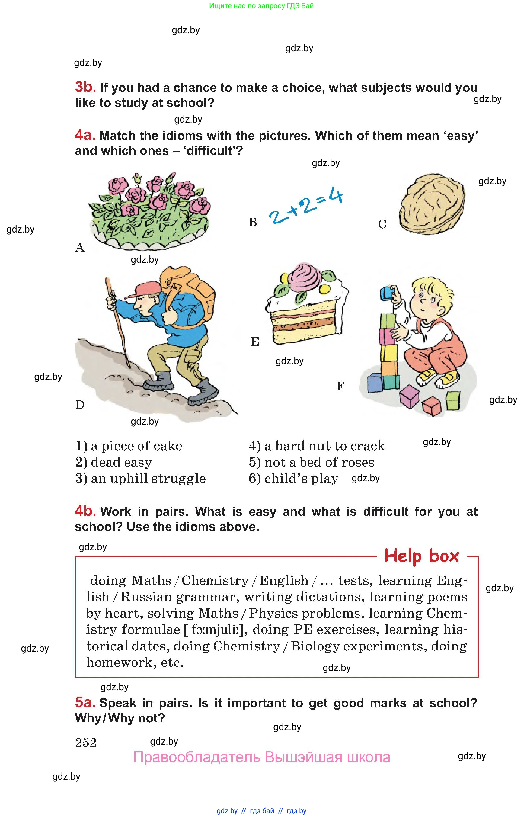 Английский язык (english), 9 класс Учебник (Student's book), авторы: Лапицкая Людмила Михайловна (Lapitskaya Ludmila), Демченко Наталья Валентиновна, Волков Андрей Валерьевич, Калишевич Алла Ивановна, Севрюкова Татьяна Юрьевна, Юхнель Наталья Валентиновна, издательство Вышэйшая школа, Минск, 2018, страница 252