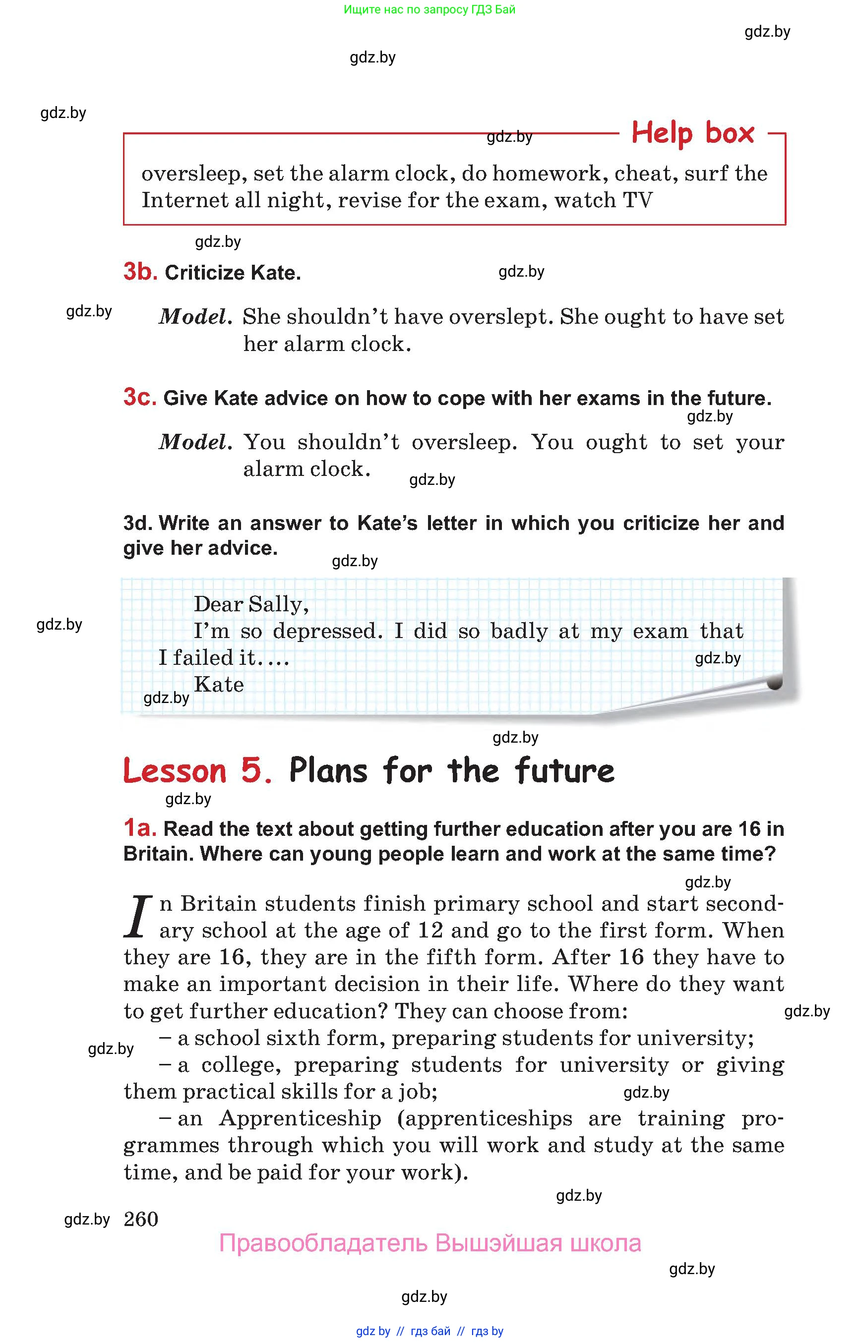 Английский язык (english), 9 класс Учебник (Student's book), авторы: Лапицкая Людмила Михайловна (Lapitskaya Ludmila), Демченко Наталья Валентиновна, Волков Андрей Валерьевич, Калишевич Алла Ивановна, Севрюкова Татьяна Юрьевна, Юхнель Наталья Валентиновна, издательство Вышэйшая школа, Минск, 2018, страница 260