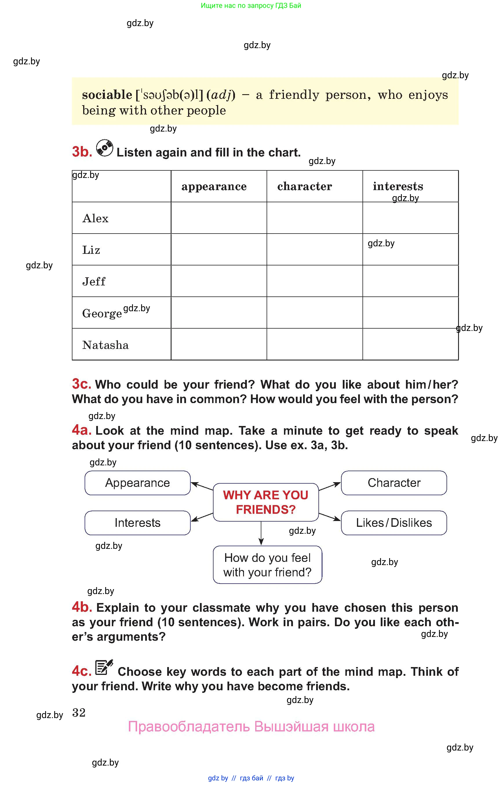 Английский язык (english), 9 класс Учебник (Student's book), авторы: Лапицкая Людмила Михайловна (Lapitskaya Ludmila), Демченко Наталья Валентиновна, Волков Андрей Валерьевич, Калишевич Алла Ивановна, Севрюкова Татьяна Юрьевна, Юхнель Наталья Валентиновна, издательство Вышэйшая школа, Минск, 2018, страница 32