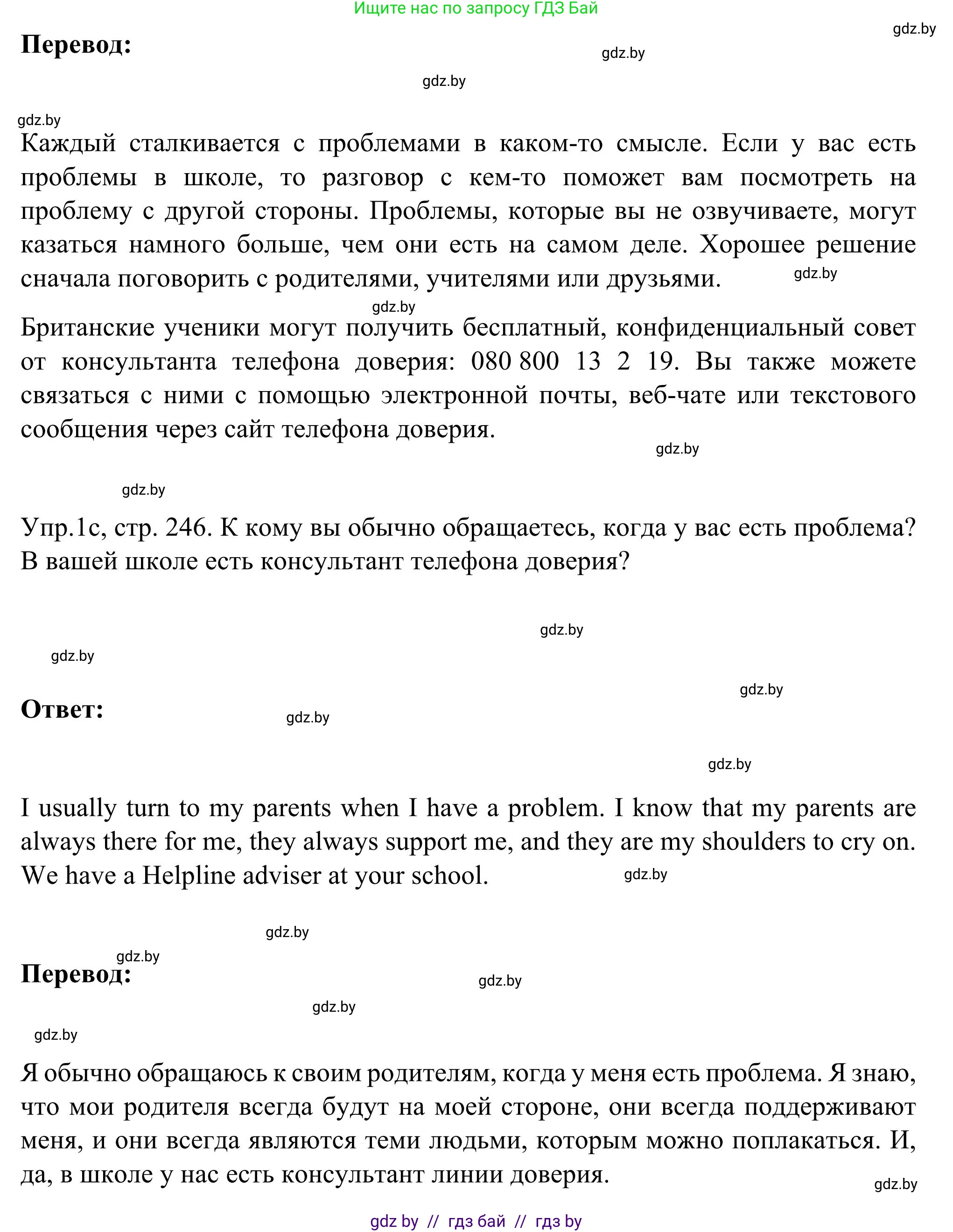 Английский язык (english), 9 класс Учебник (Student's book), авторы: Лапицкая Людмила Михайловна (Lapitskaya Ludmila), Демченко Наталья Валентиновна, Волков Андрей Валерьевич, Калишевич Алла Ивановна, Севрюкова Татьяна Юрьевна, Юхнель Наталья Валентиновна, издательство Вышэйшая школа, Минск, 2018, страница 246, номер 1, Решение 2 (продолжение 2)