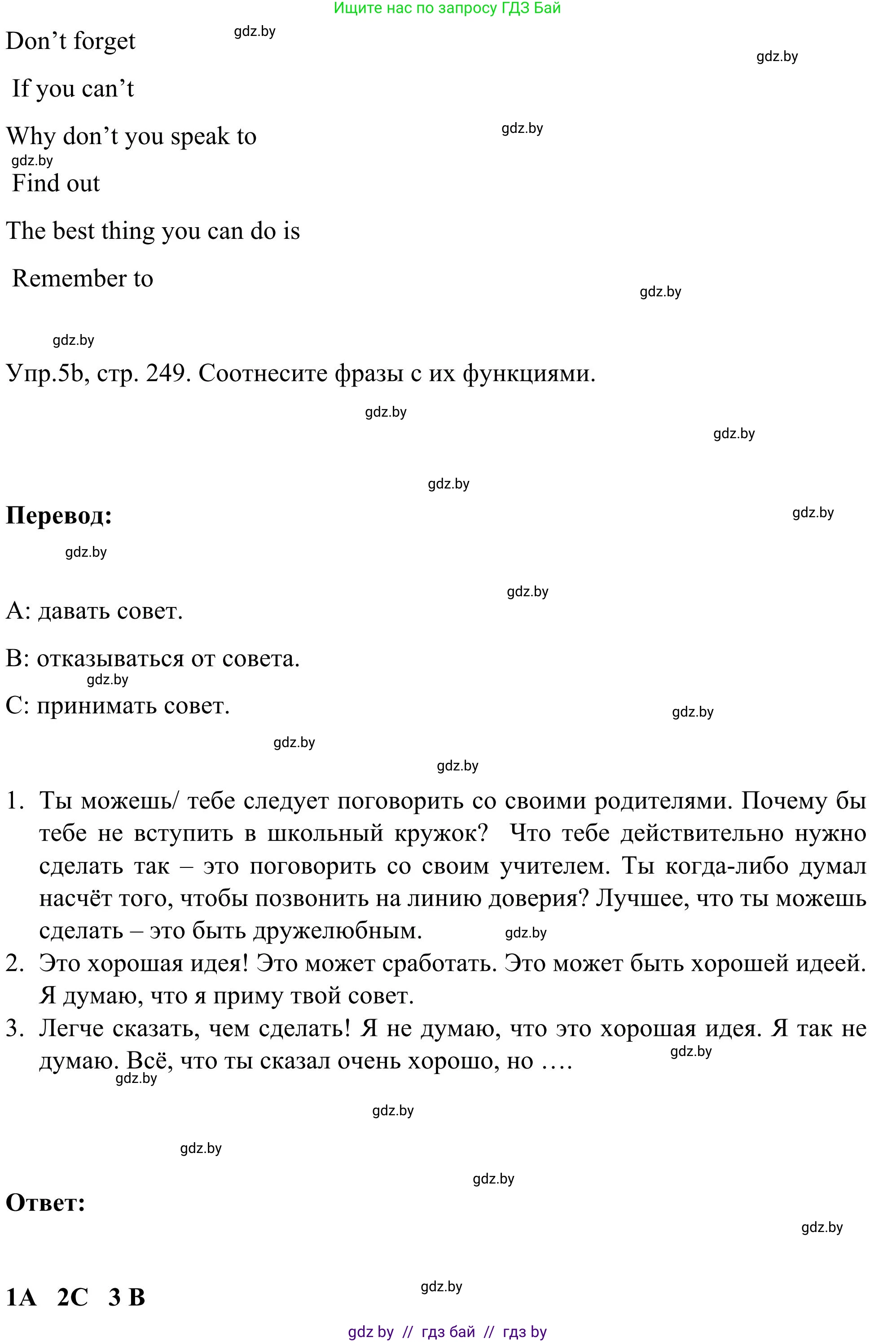 Английский язык (english), 9 класс Учебник (Student's book), авторы: Лапицкая Людмила Михайловна (Lapitskaya Ludmila), Демченко Наталья Валентиновна, Волков Андрей Валерьевич, Калишевич Алла Ивановна, Севрюкова Татьяна Юрьевна, Юхнель Наталья Валентиновна, издательство Вышэйшая школа, Минск, 2018, страница 249, номер 5, Решение 2 (продолжение 2)