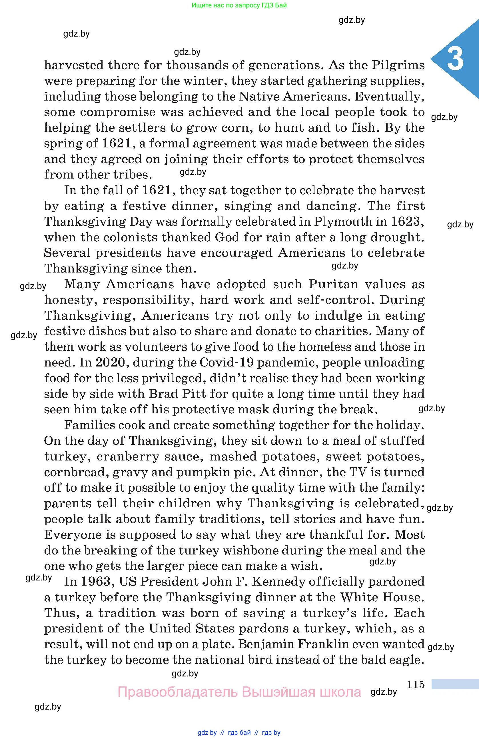 Английский язык (english), 10 класс Учебник (Student's book), авторы: Демченко Наталья Валентиновна, Юхнель Наталья Валентиновна, Севрюкова Татьяна Юрьевна, Бушуева Эдите Владиславовна, Лапицкая Людмила Михайловна (Lapitskaya Ludmila), издательство Вышэйшая школа, Минск, 2021, голубого цвета, страница 115