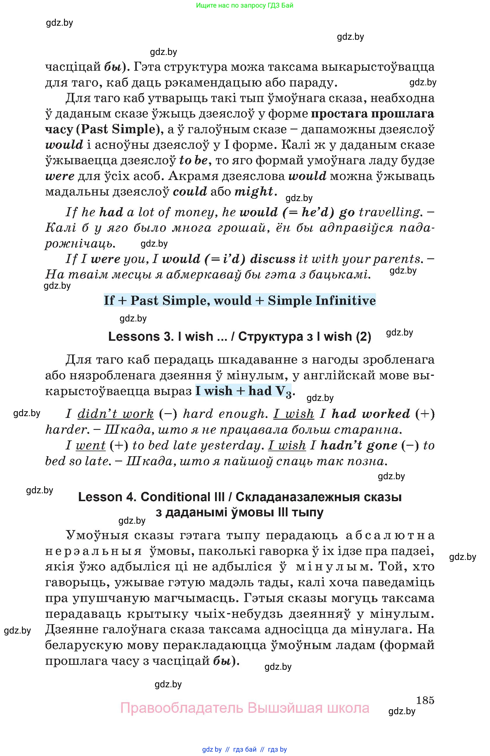 Английский язык (english), 10 класс Учебник (Student's book), авторы: Демченко Наталья Валентиновна, Юхнель Наталья Валентиновна, Севрюкова Татьяна Юрьевна, Бушуева Эдите Владиславовна, Лапицкая Людмила Михайловна (Lapitskaya Ludmila), издательство Вышэйшая школа, Минск, 2021, голубого цвета, страница 185