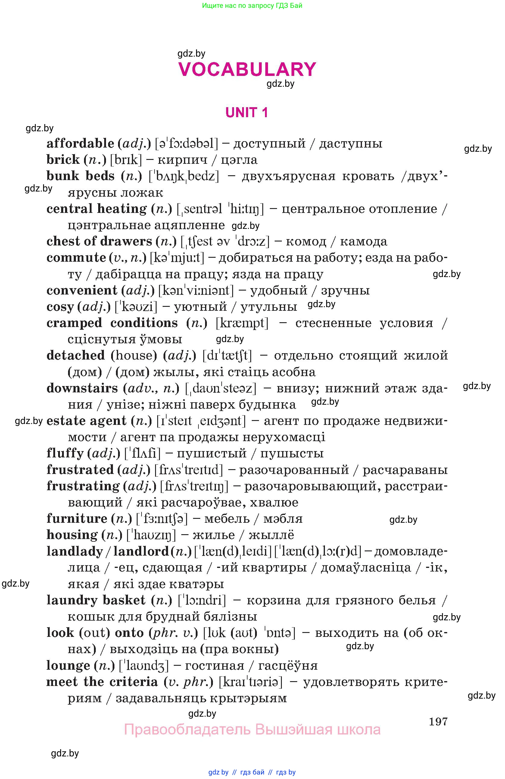 Английский язык (english), 10 класс Учебник (Student's book), авторы: Демченко Наталья Валентиновна, Юхнель Наталья Валентиновна, Севрюкова Татьяна Юрьевна, Бушуева Эдите Владиславовна, Лапицкая Людмила Михайловна (Lapitskaya Ludmila), издательство Вышэйшая школа, Минск, 2021, голубого цвета, страница 197