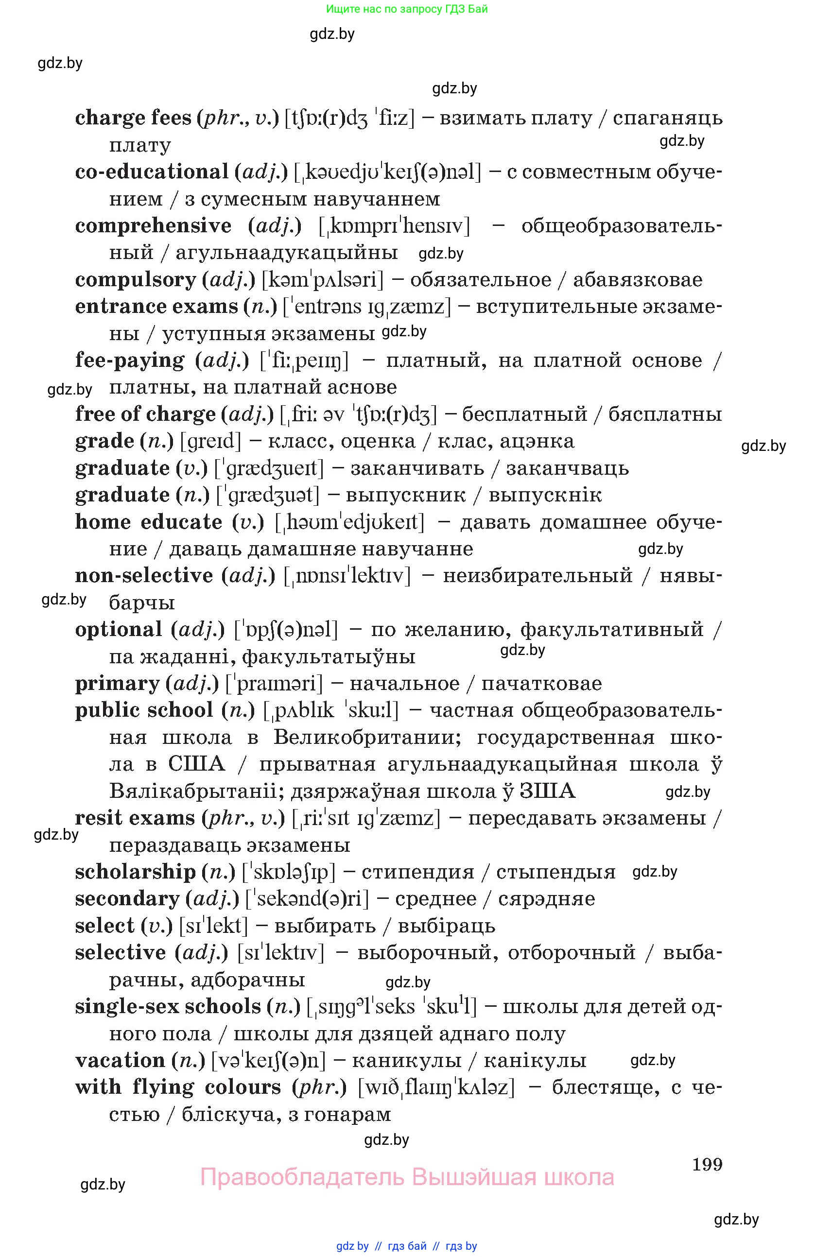 Английский язык (english), 10 класс Учебник (Student's book), авторы: Демченко Наталья Валентиновна, Юхнель Наталья Валентиновна, Севрюкова Татьяна Юрьевна, Бушуева Эдите Владиславовна, Лапицкая Людмила Михайловна (Lapitskaya Ludmila), издательство Вышэйшая школа, Минск, 2021, голубого цвета, страница 199